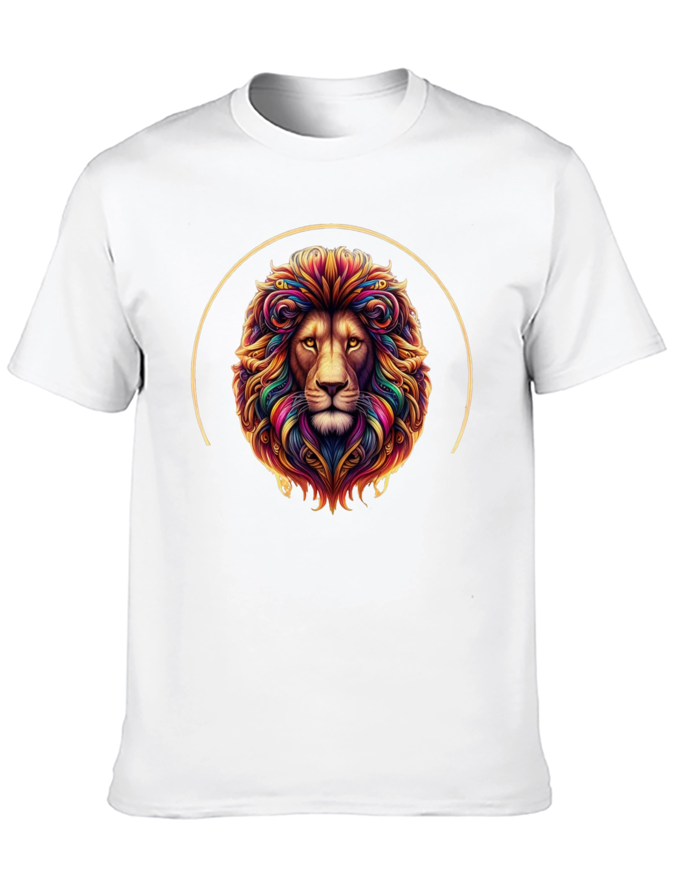 Vibrant Lion Graphic Tee - Black