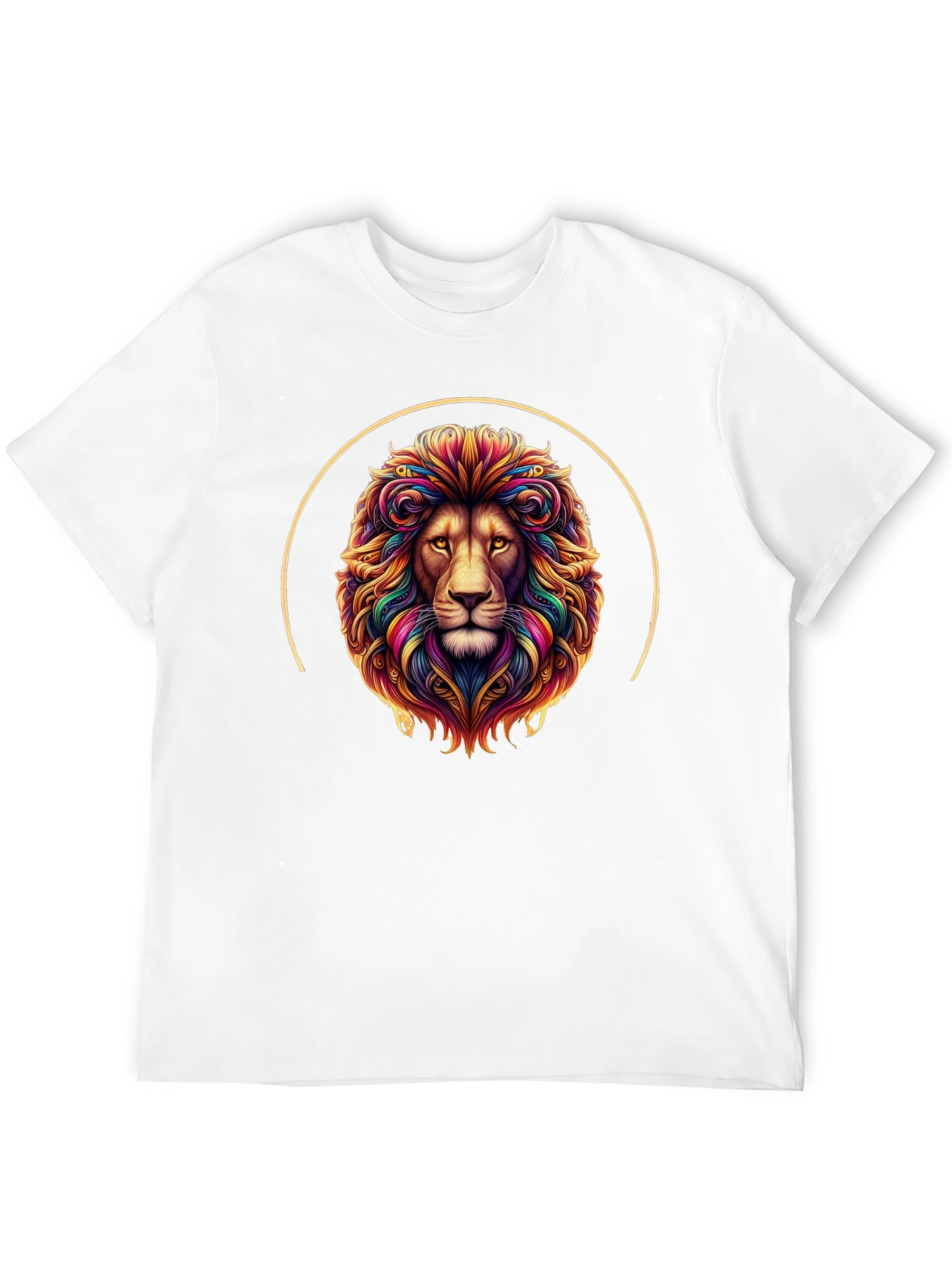 Vibrant Lion Graphic Tee - Black