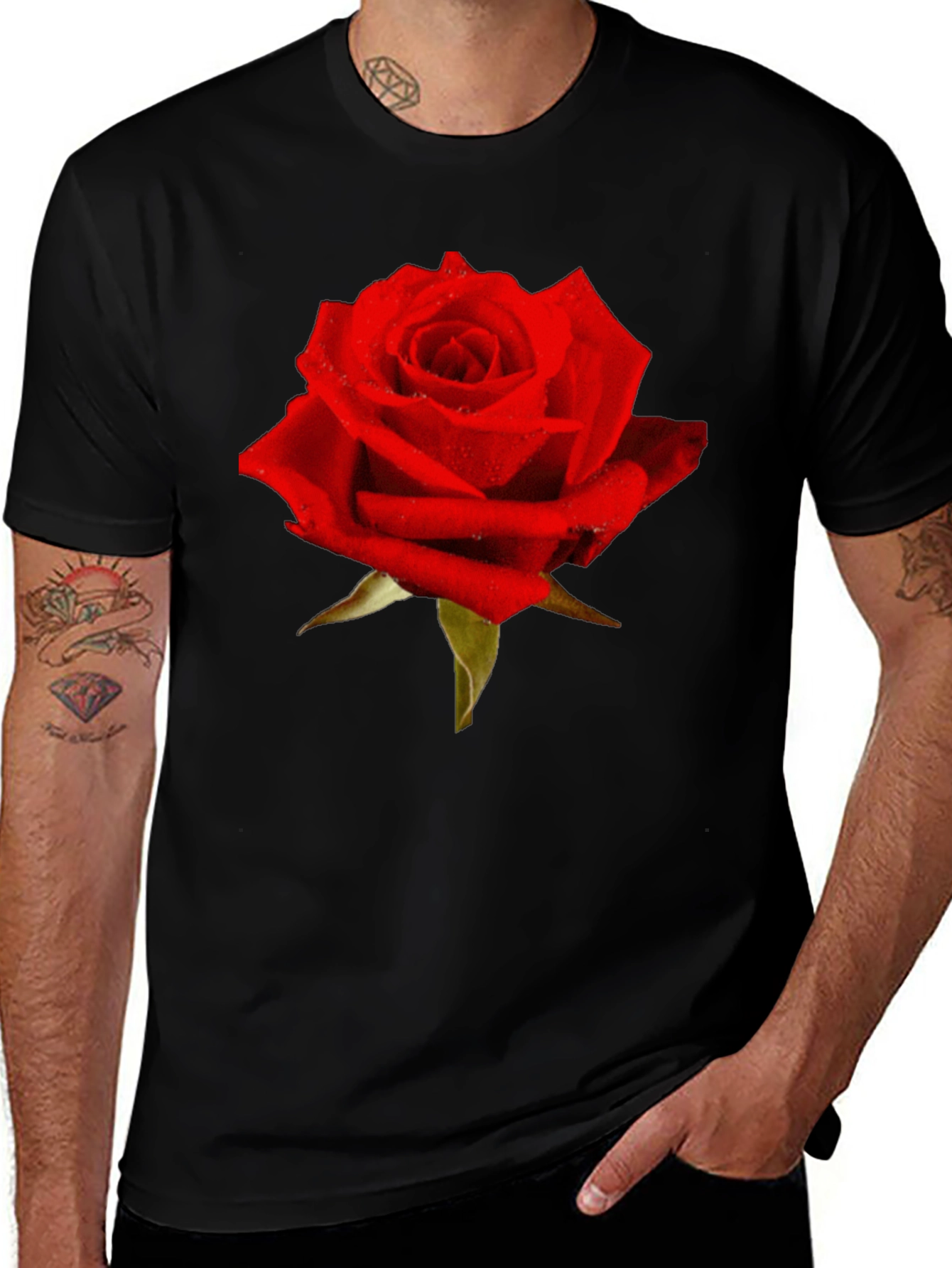 Red Rose Graphic T-Shirt - Classic Floral Design