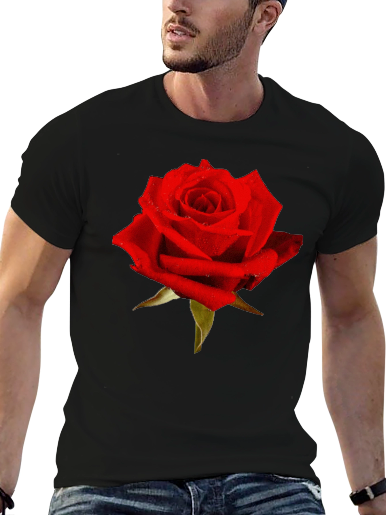 Red Rose Graphic T-Shirt - Classic Floral Design