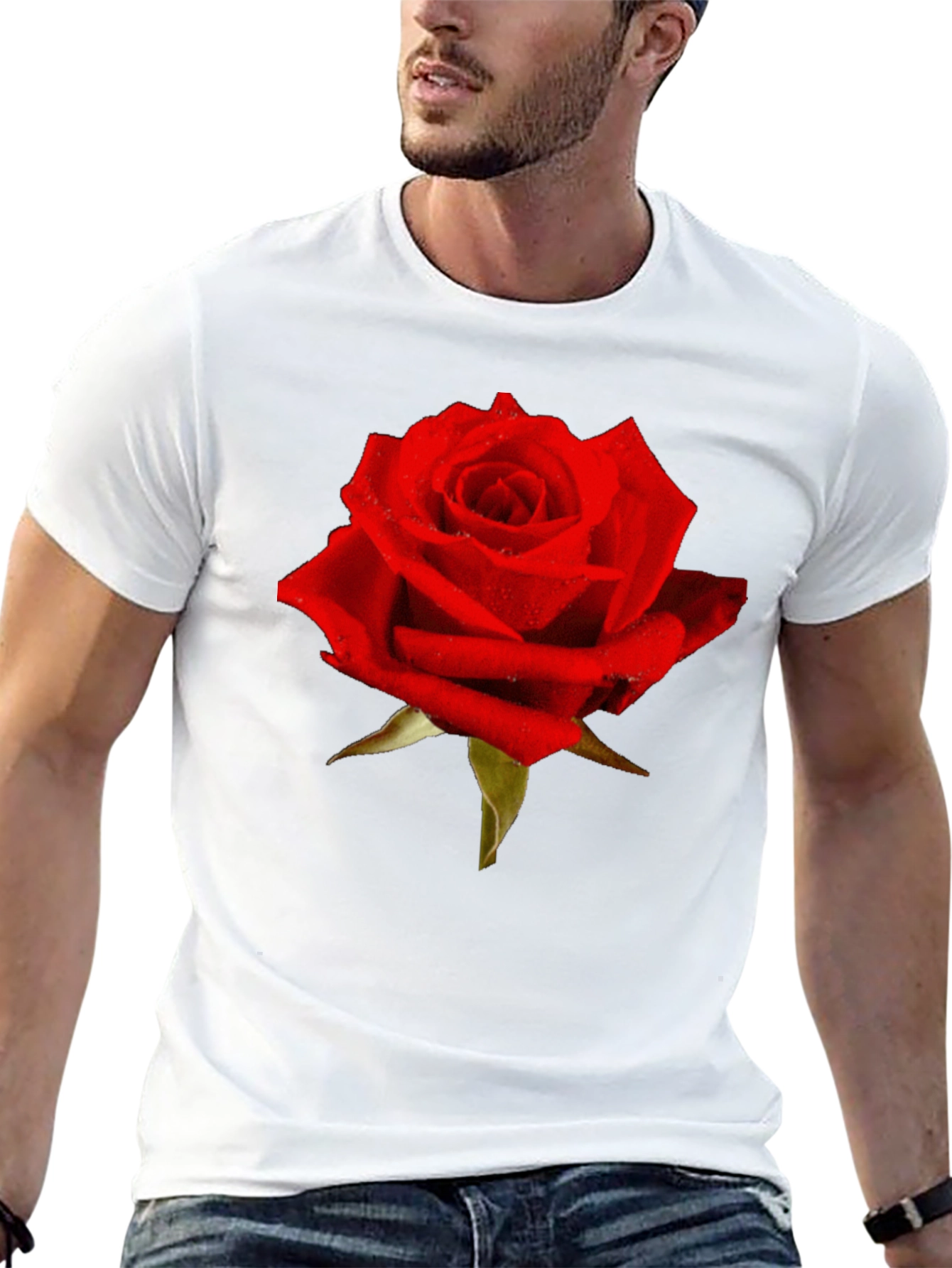 Red Rose Graphic T-Shirt - Classic Floral Design