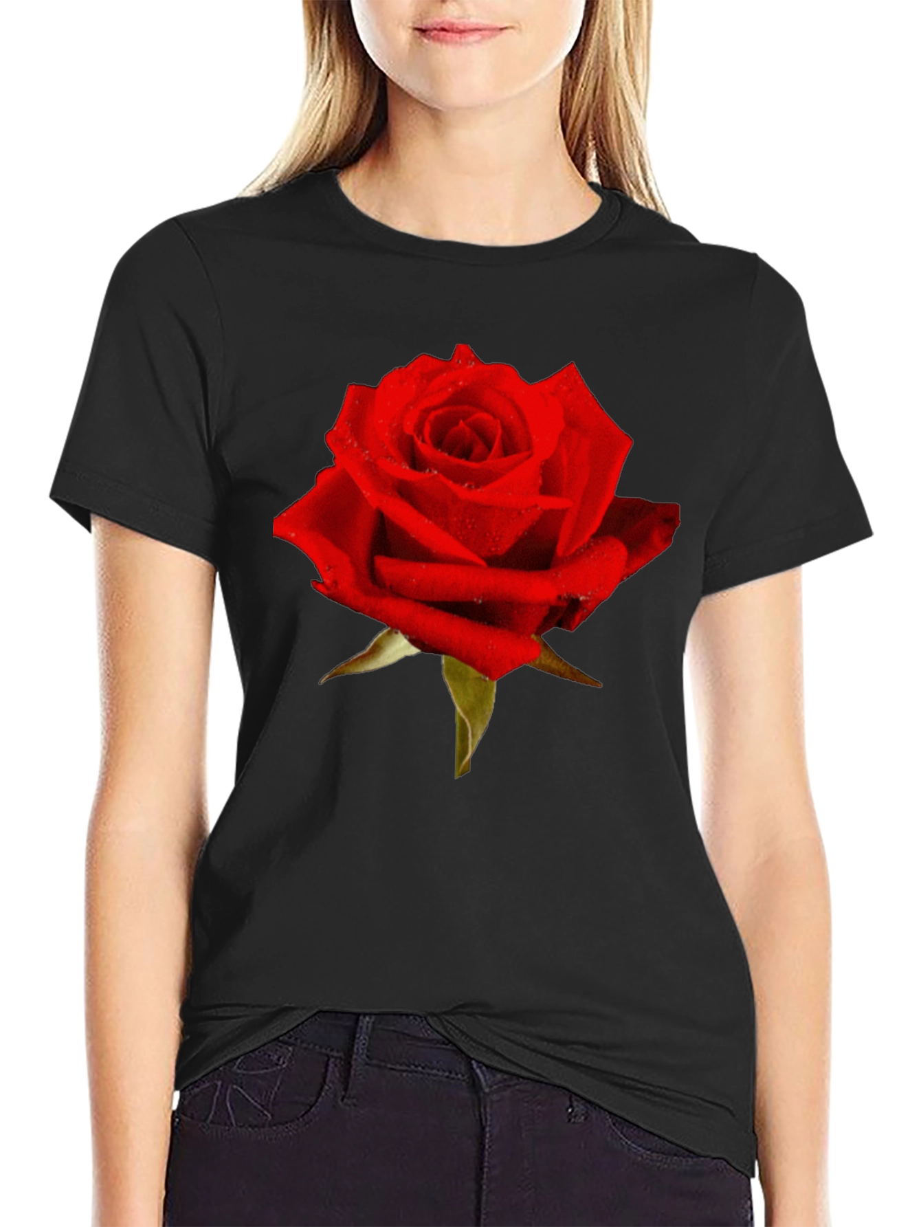 Red Rose Graphic T-Shirt - Classic Floral Design