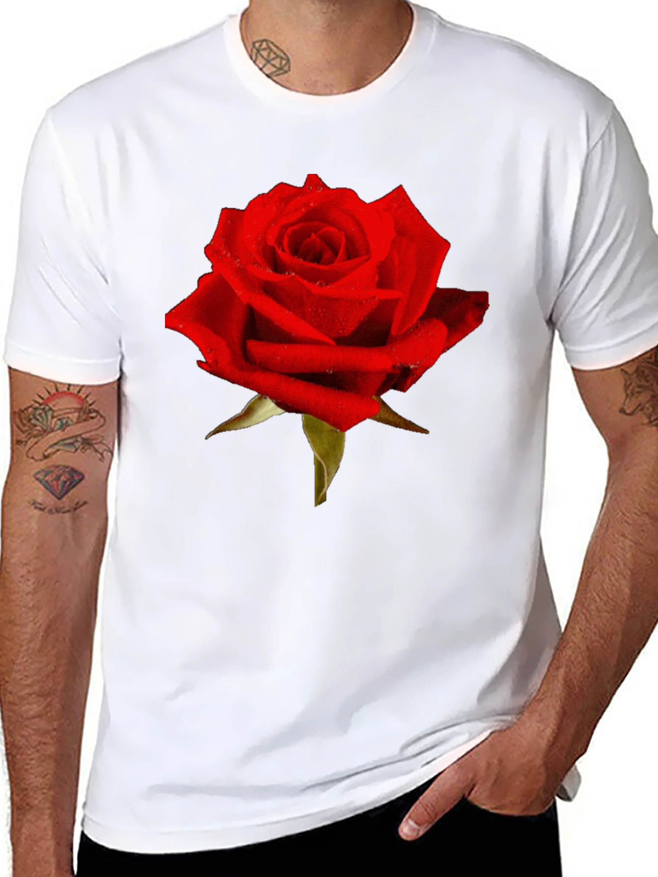 Red Rose Graphic T-Shirt - Classic Floral Design