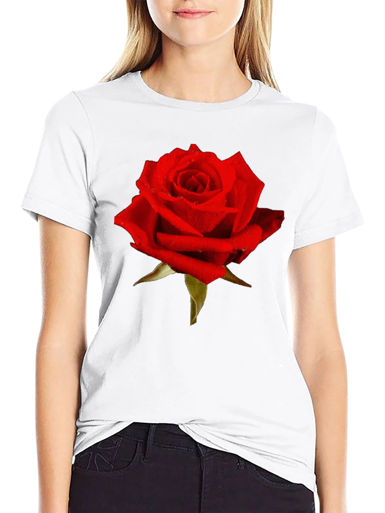 Red Rose Graphic T-Shirt - Classic Floral Design