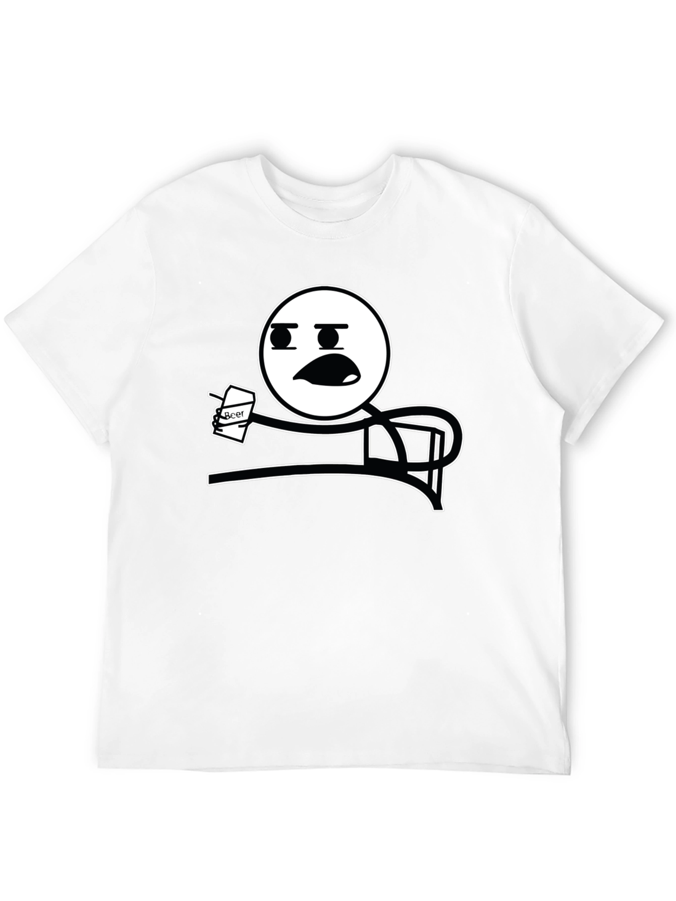 Funny Meme T-Shirt - Stick Figure Drinking Beer Tee
