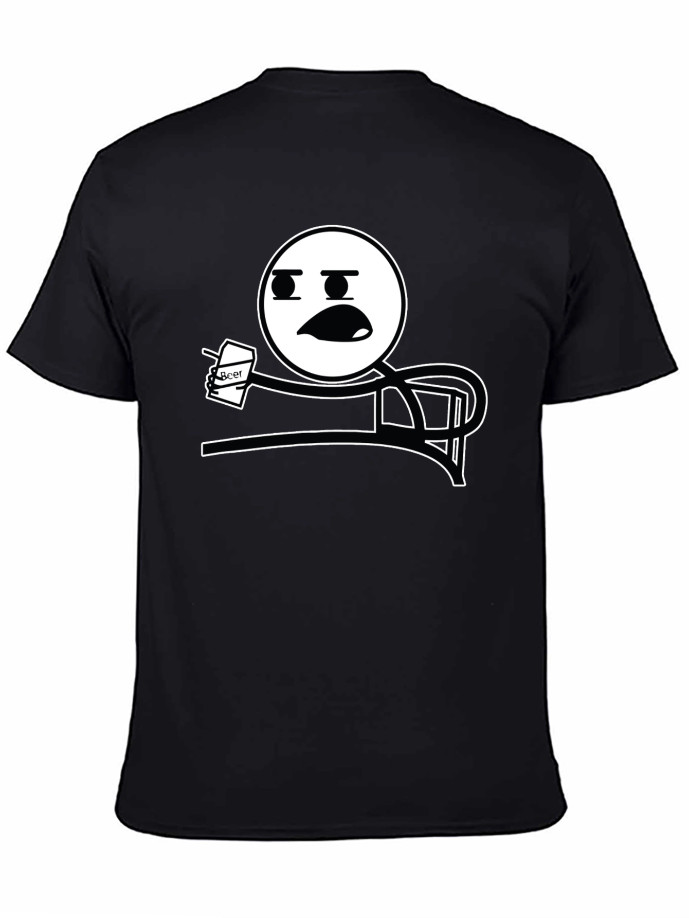 Funny Meme T-Shirt - Stick Figure Drinking Beer Tee