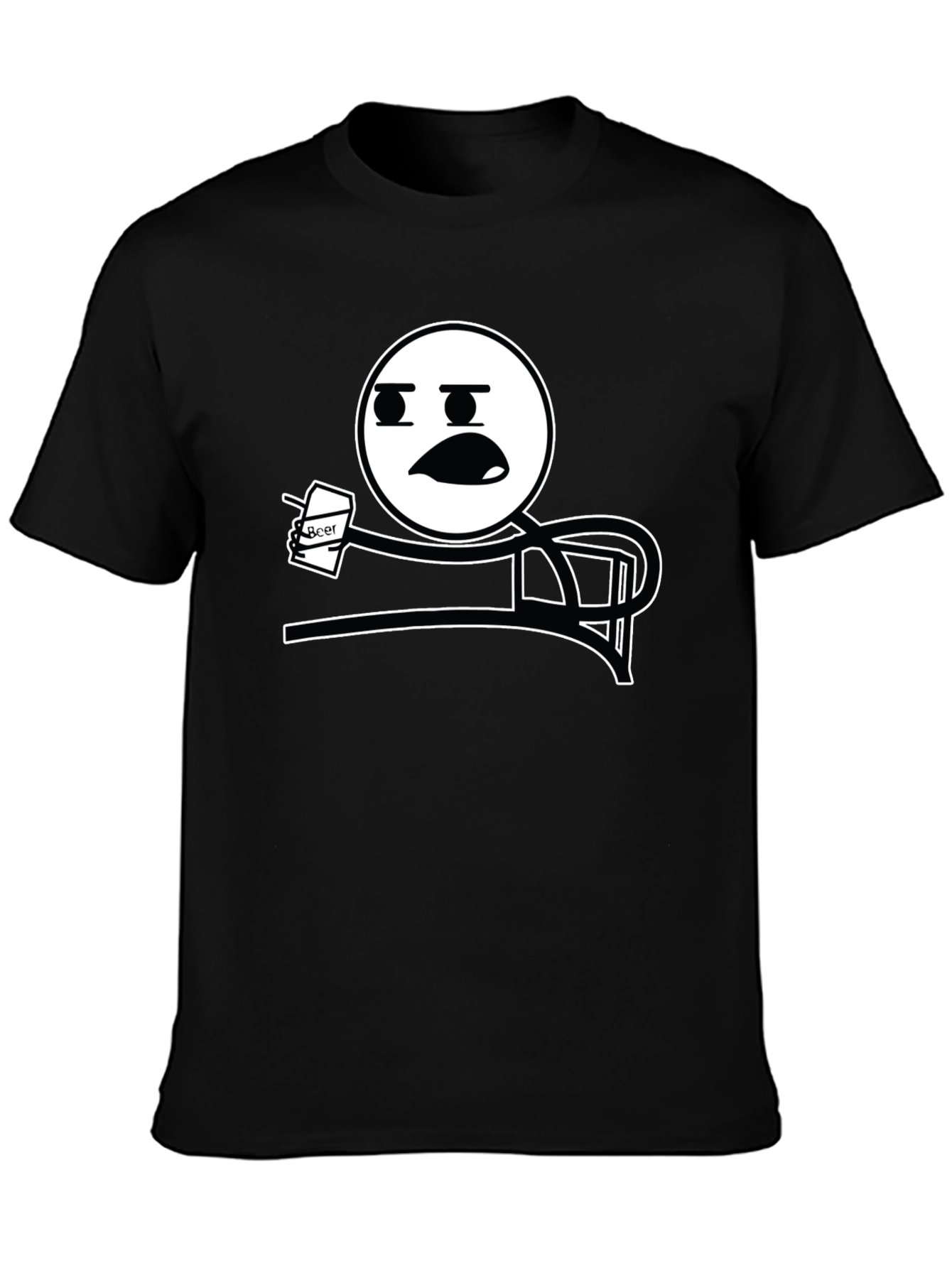 Funny Meme T-Shirt - Stick Figure Drinking Beer Tee