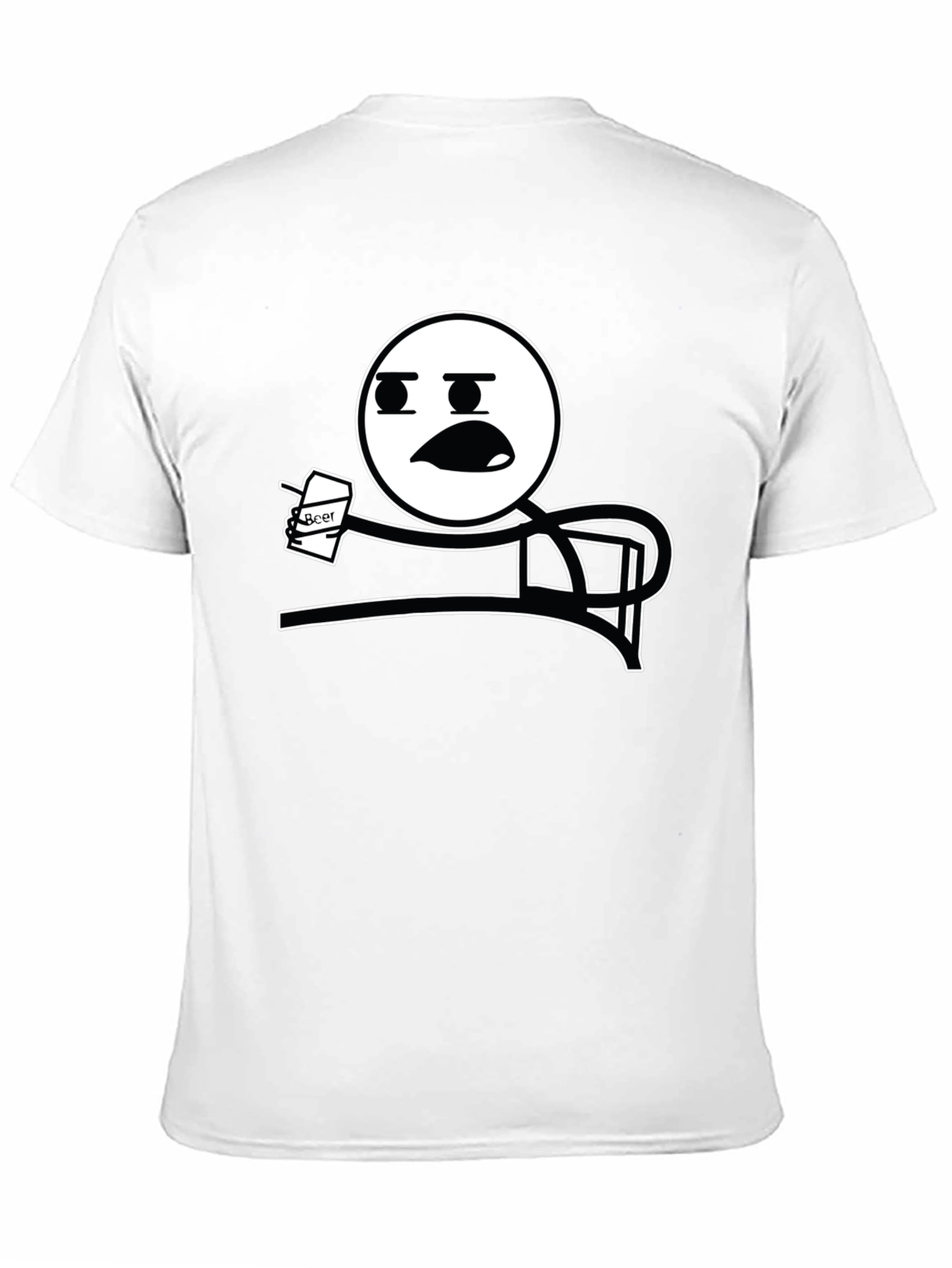 Funny Meme T-Shirt - Stick Figure Drinking Beer Tee