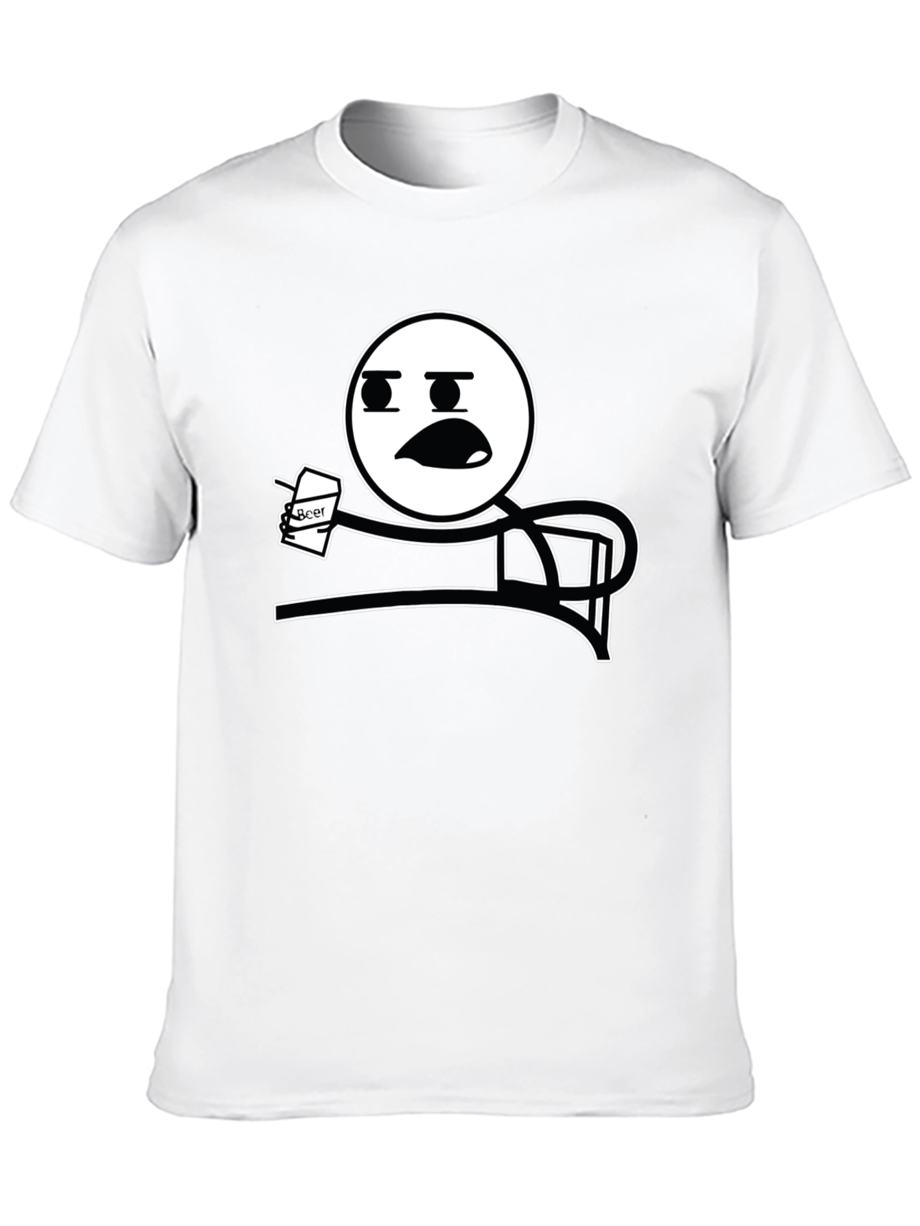Funny Meme T-Shirt - Stick Figure Drinking Beer Tee