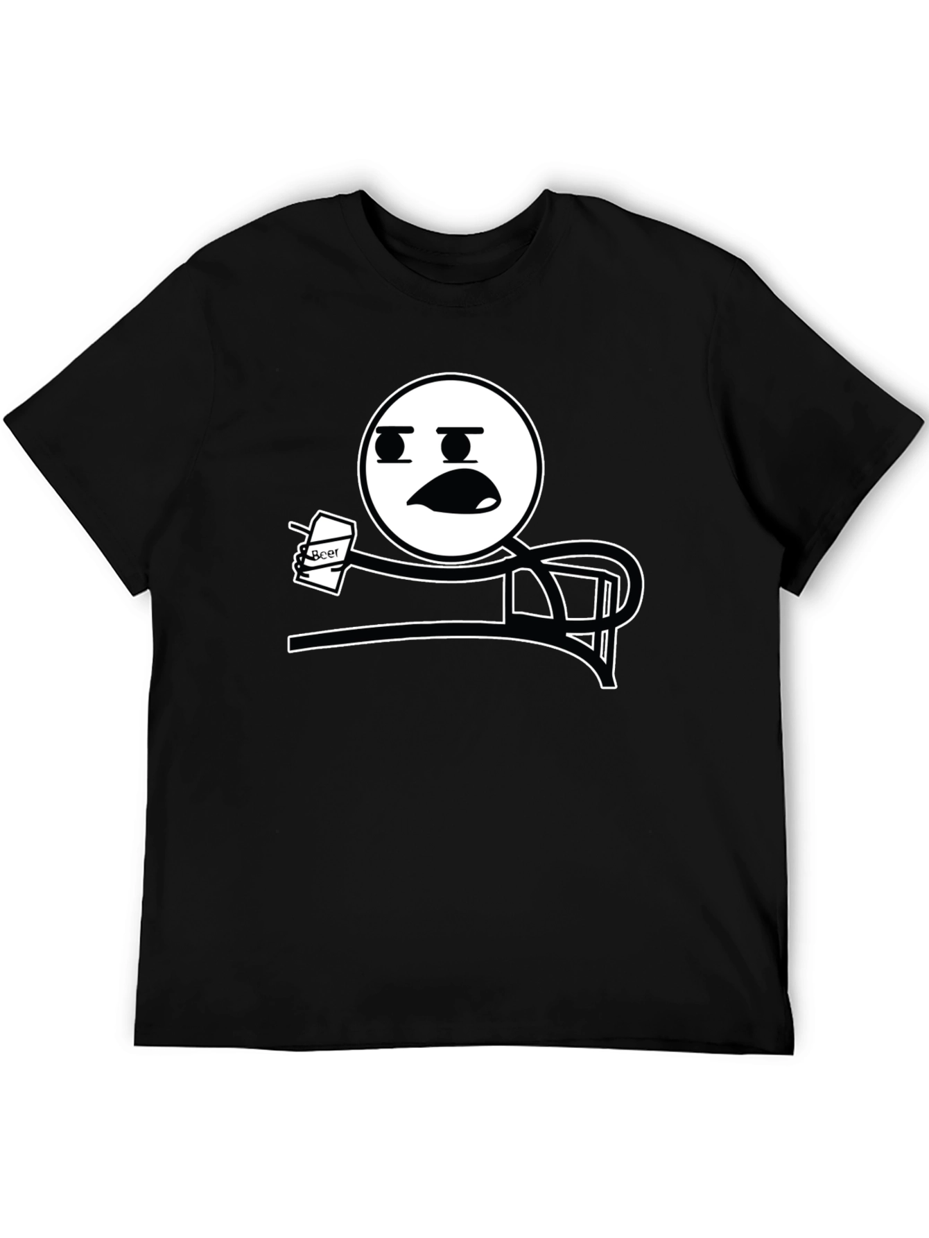 Funny Meme T-Shirt - Stick Figure Drinking Beer Tee