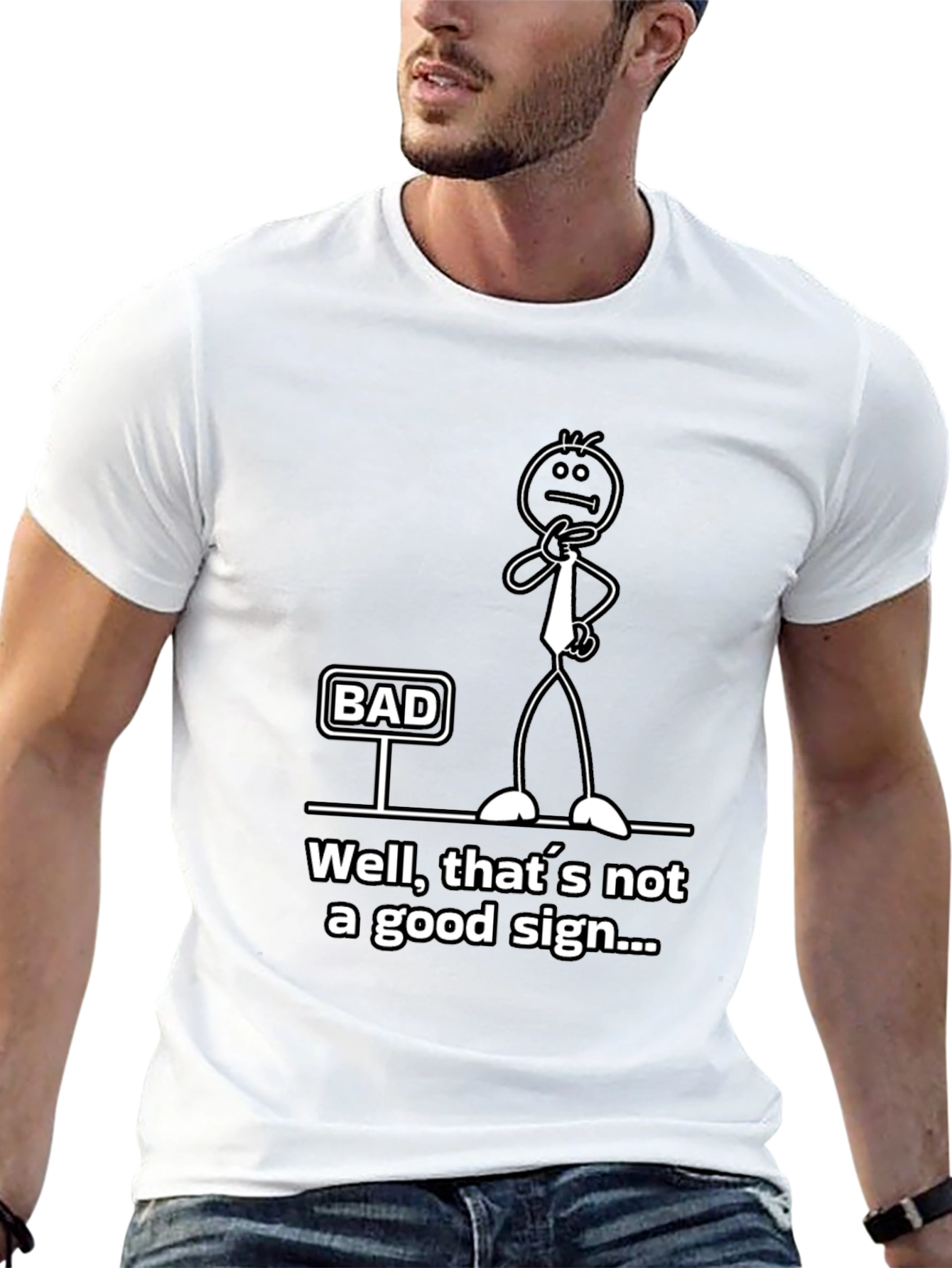 Humorous Bad Sign Graphic Tee