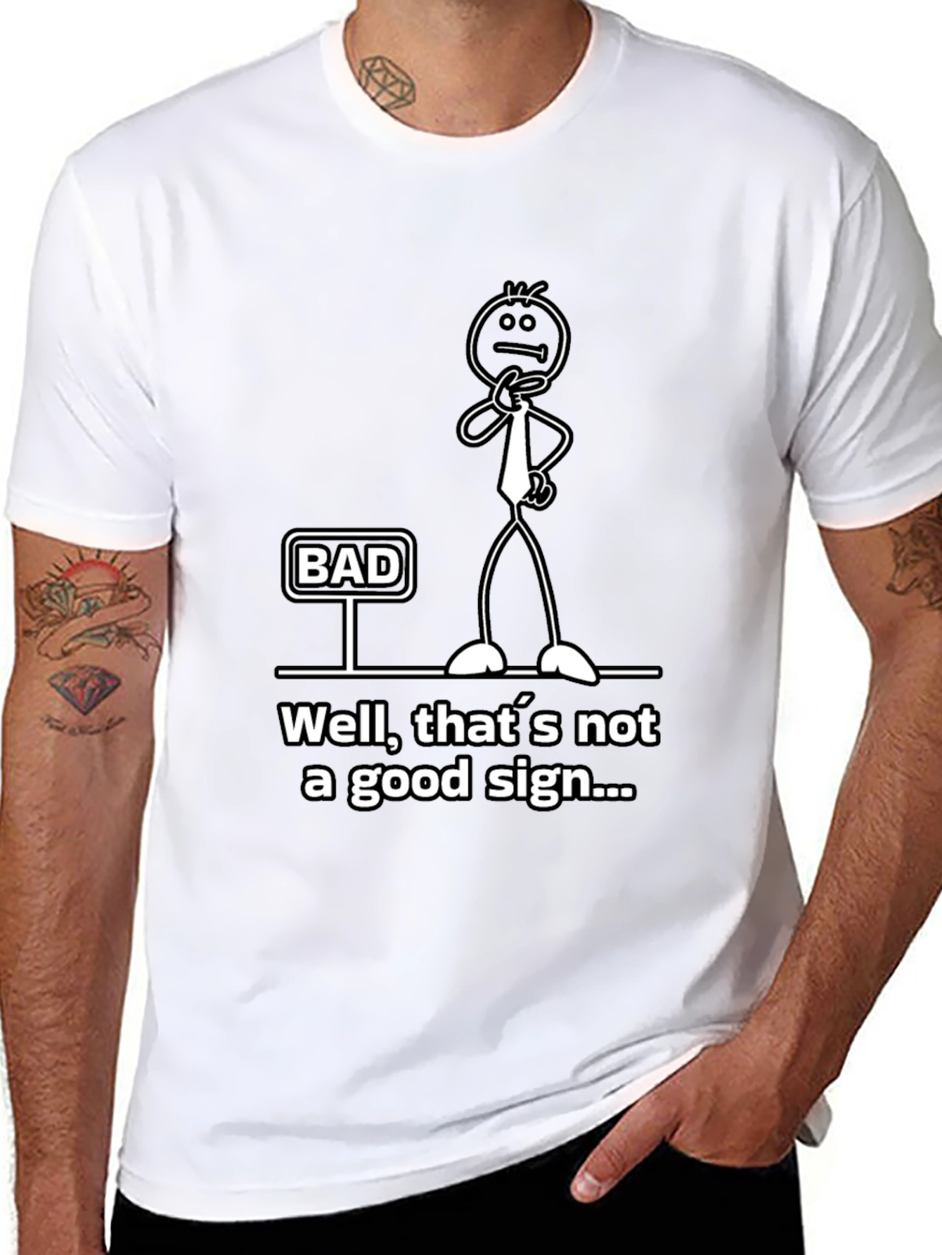 Humorous Bad Sign Graphic Tee