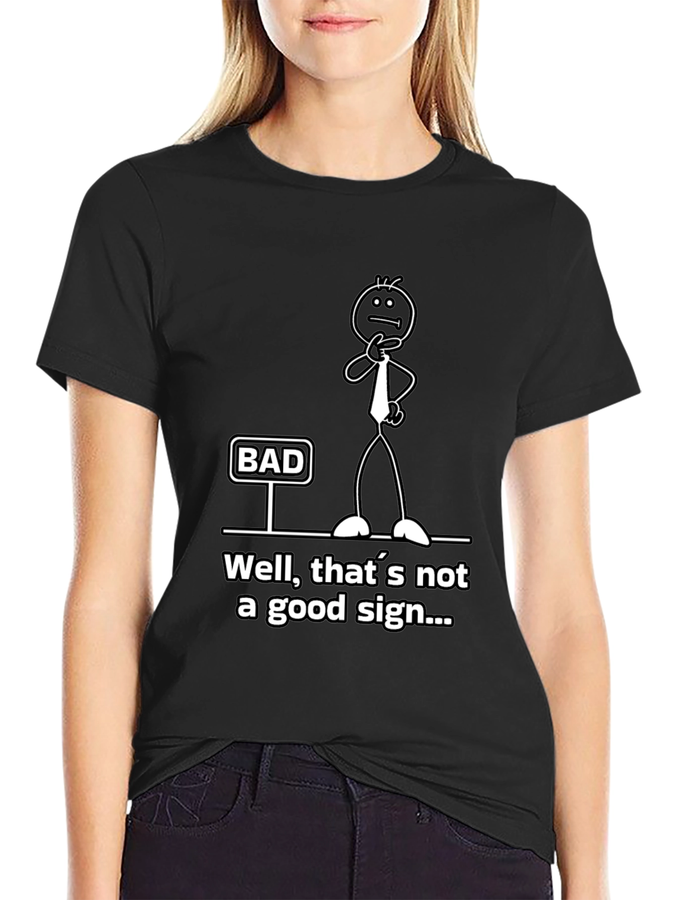 Humorous Bad Sign Graphic Tee