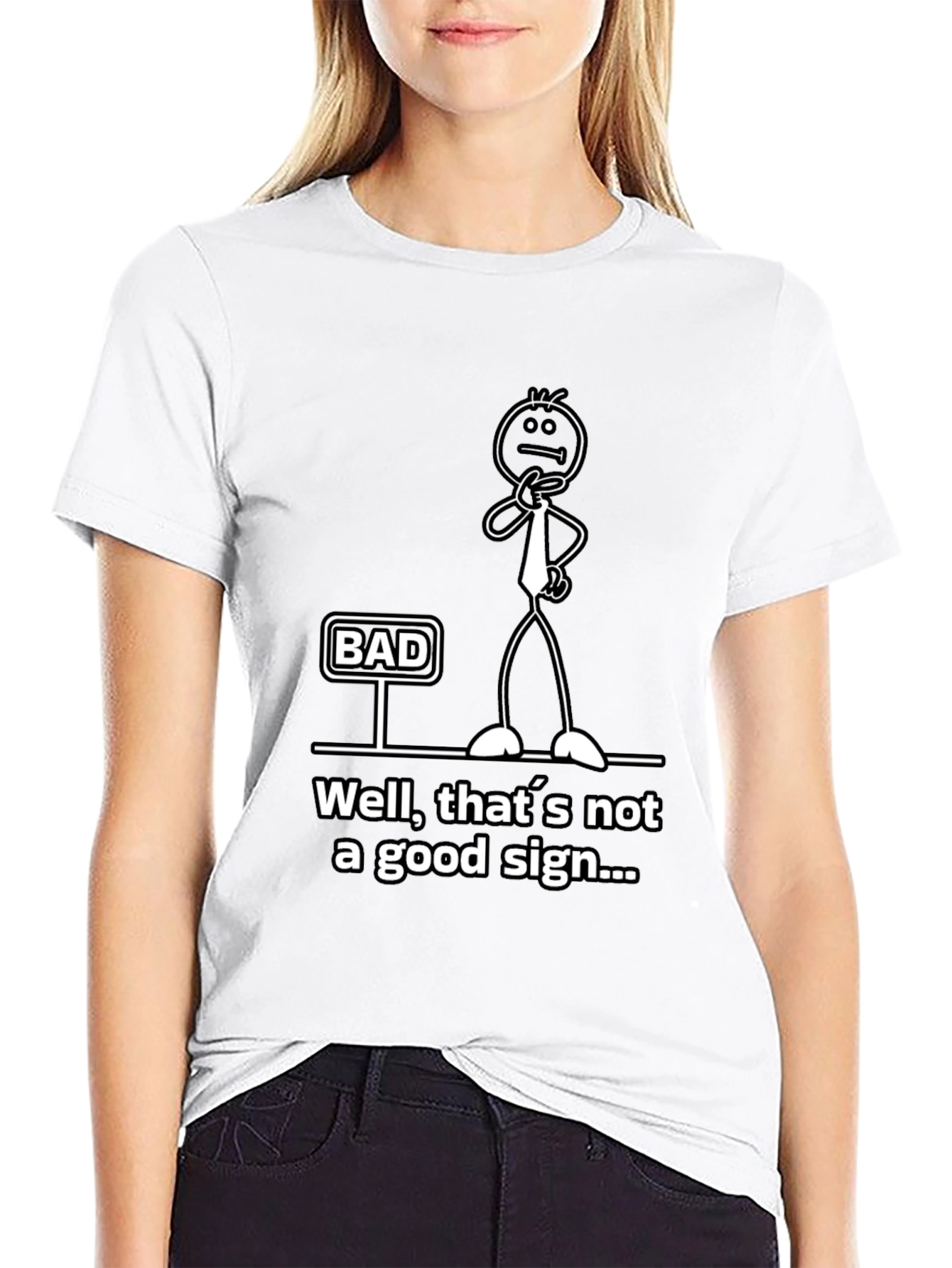 Humorous Bad Sign Graphic Tee
