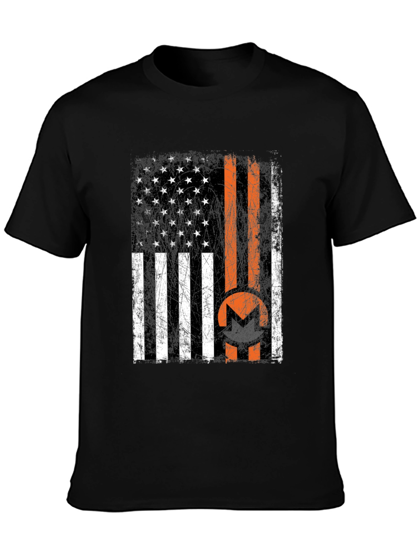 Monero USA Flag Black T-Shirt