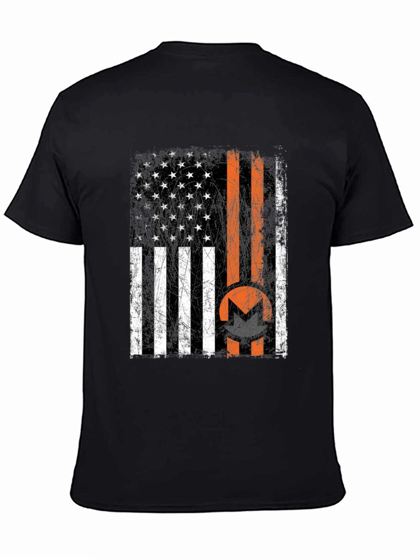 Monero USA Flag Black T-Shirt