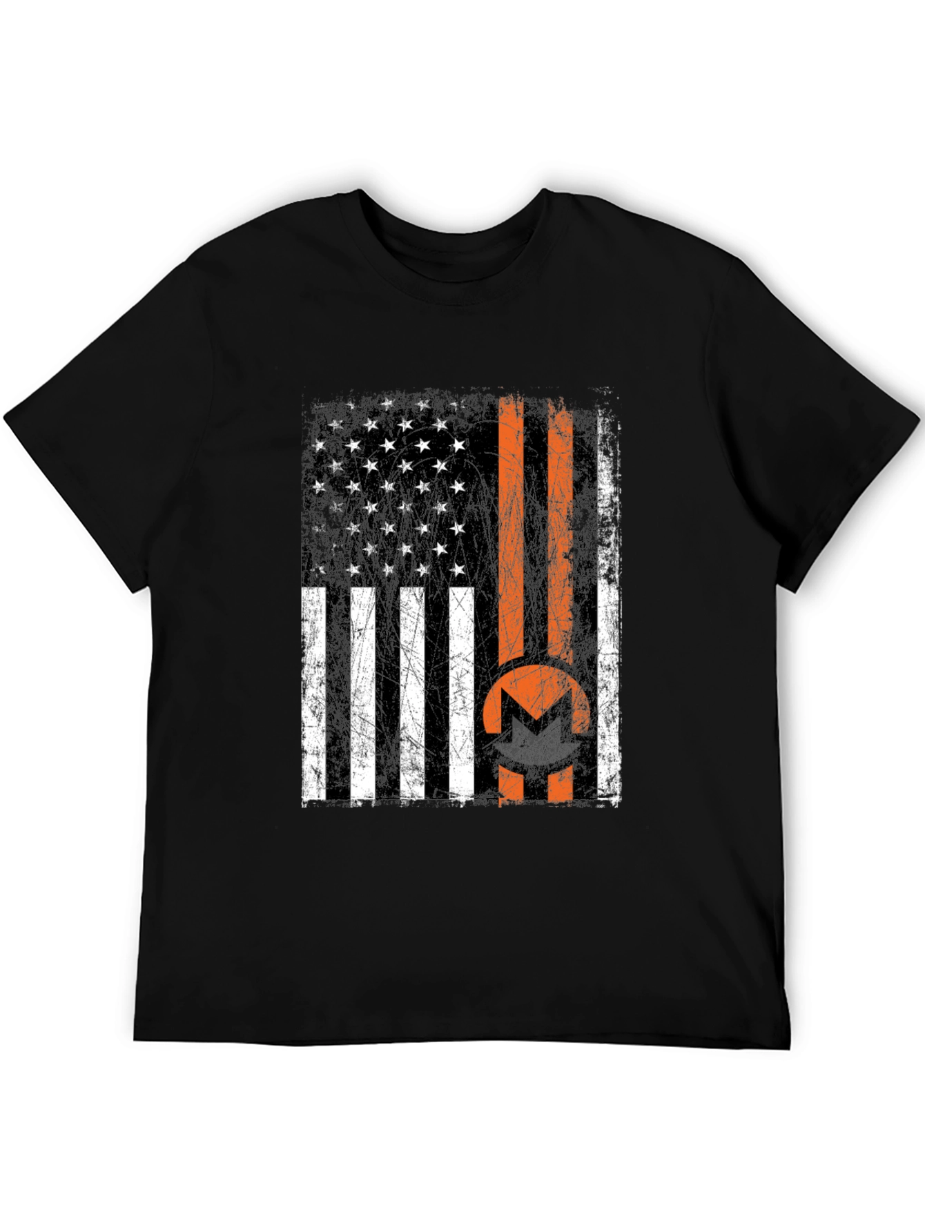 Monero USA Flag Black T-Shirt