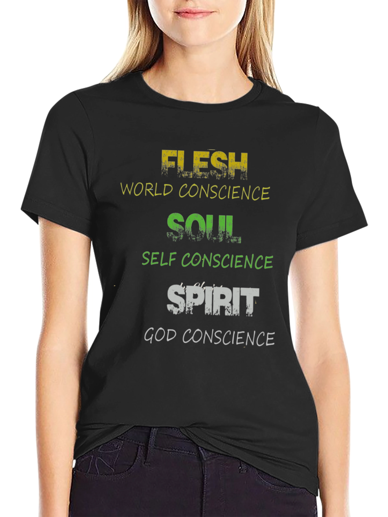 Flesh Soul Spirit Graphic Tee - Religious T-Shirt