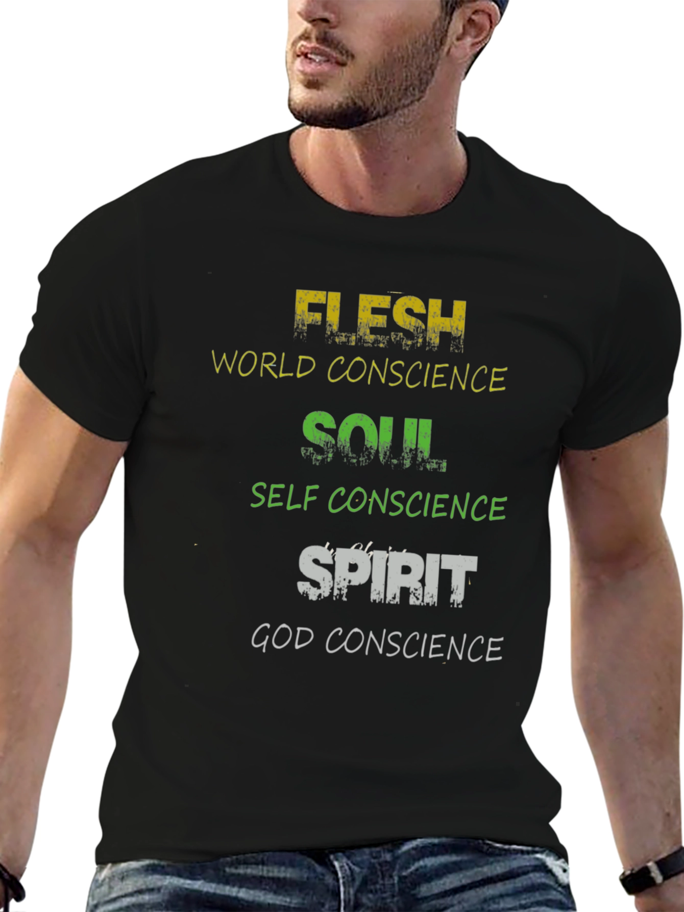 Flesh Soul Spirit Graphic Tee - Religious T-Shirt