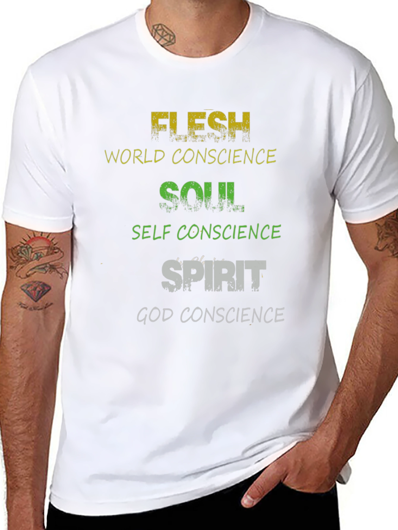 Flesh Soul Spirit Graphic Tee - Religious T-Shirt