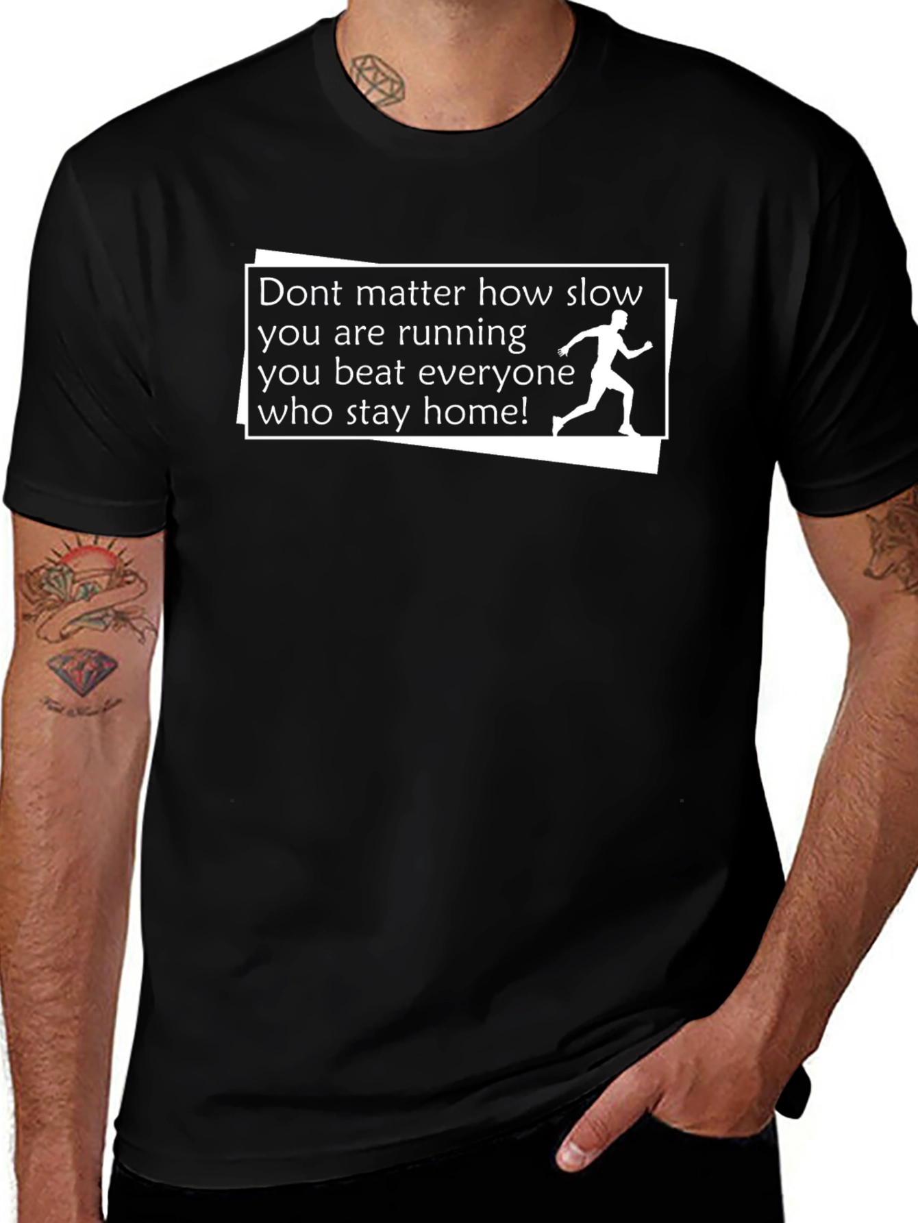 Motivational Runner T-Shirt - Never Give Up!
