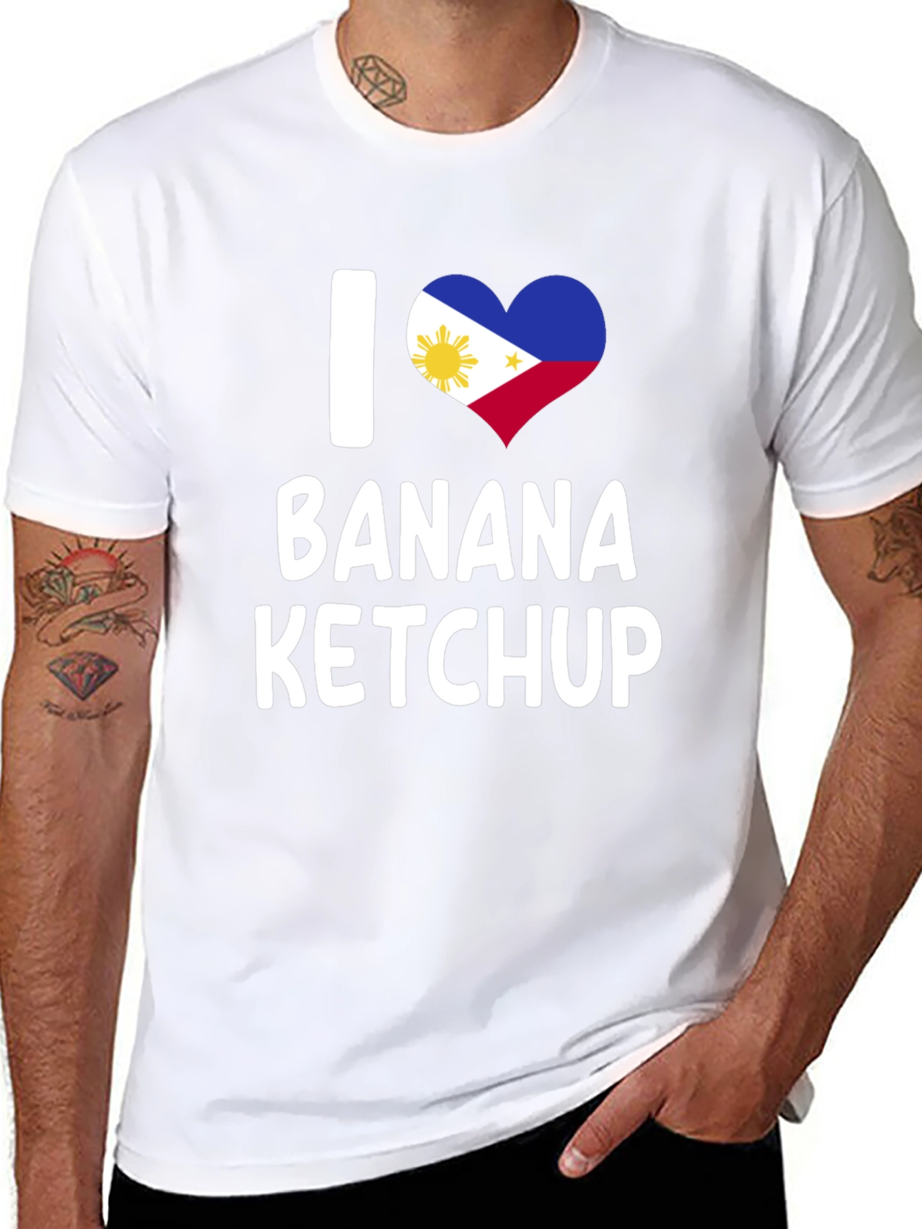 I Heart Banana Ketchup Tee - Novelty Graphic T-Shirt