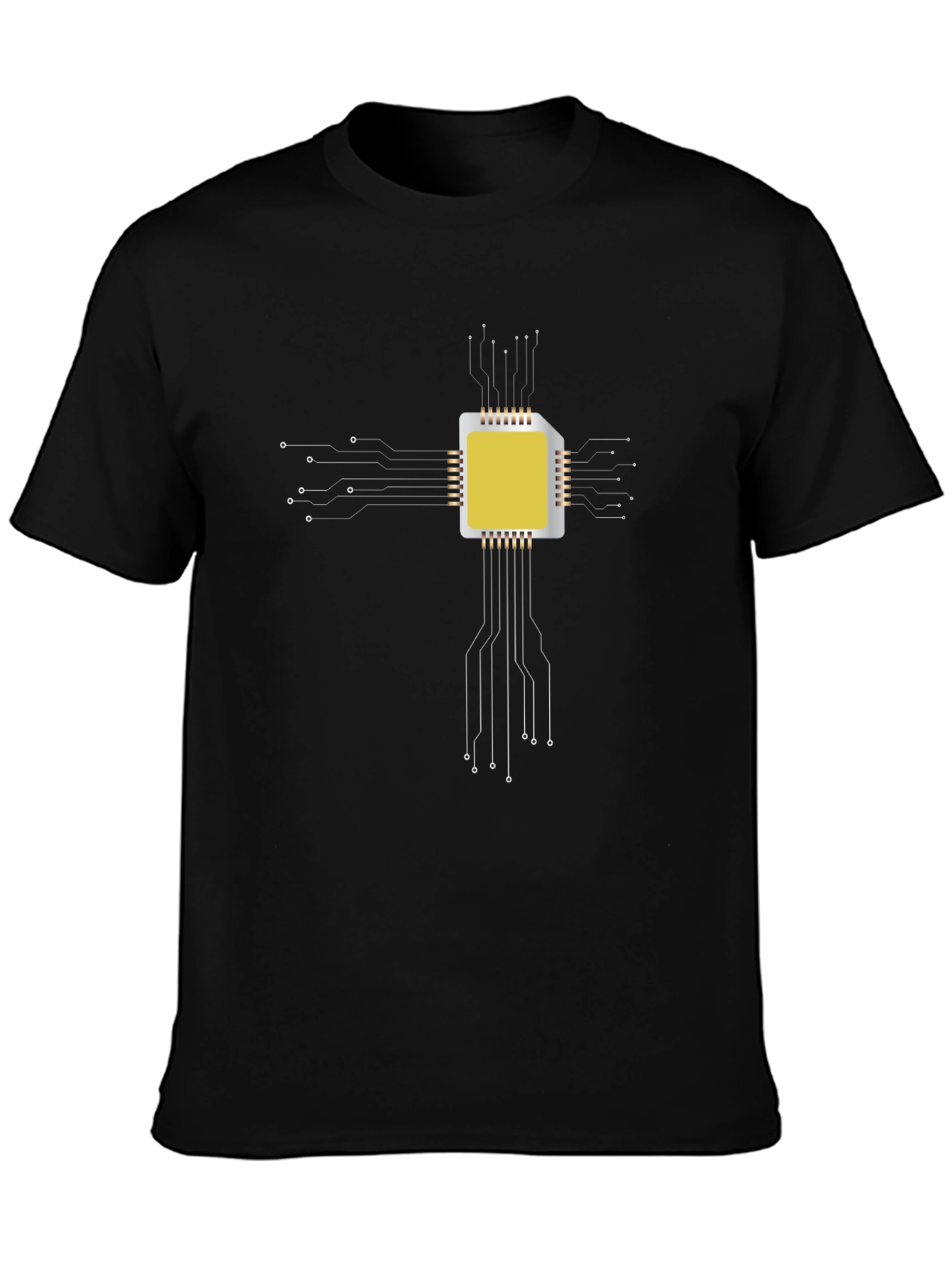 Tech Circuit Board Graphic Black T-Shirt