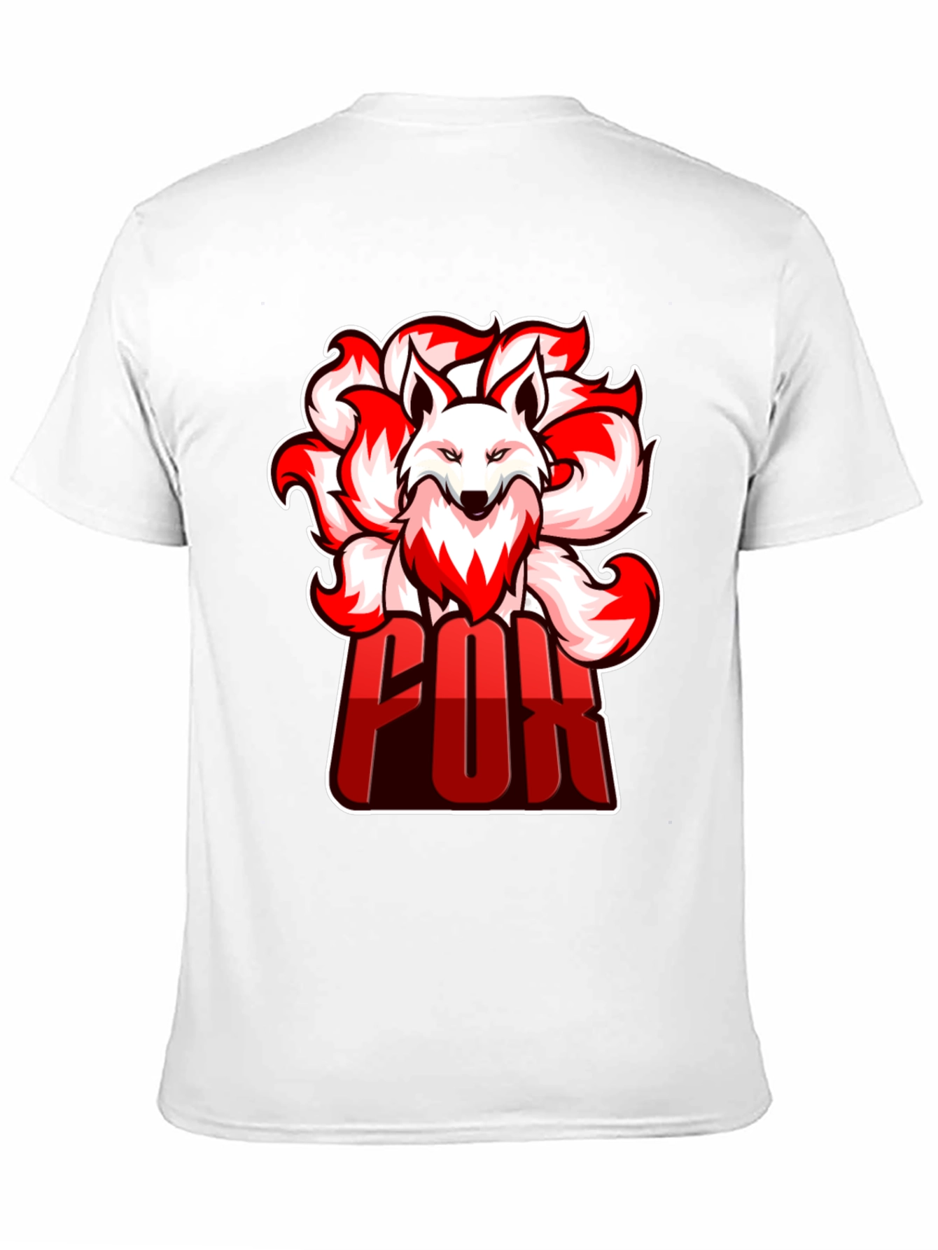 Cool Nine-Tailed Fox Graphic Tee - Black