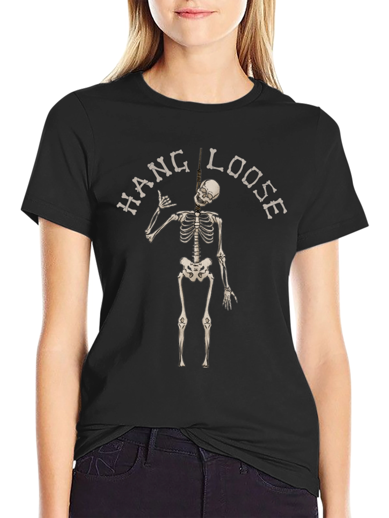 Hang Loose Skeleton Black T-Shirt
