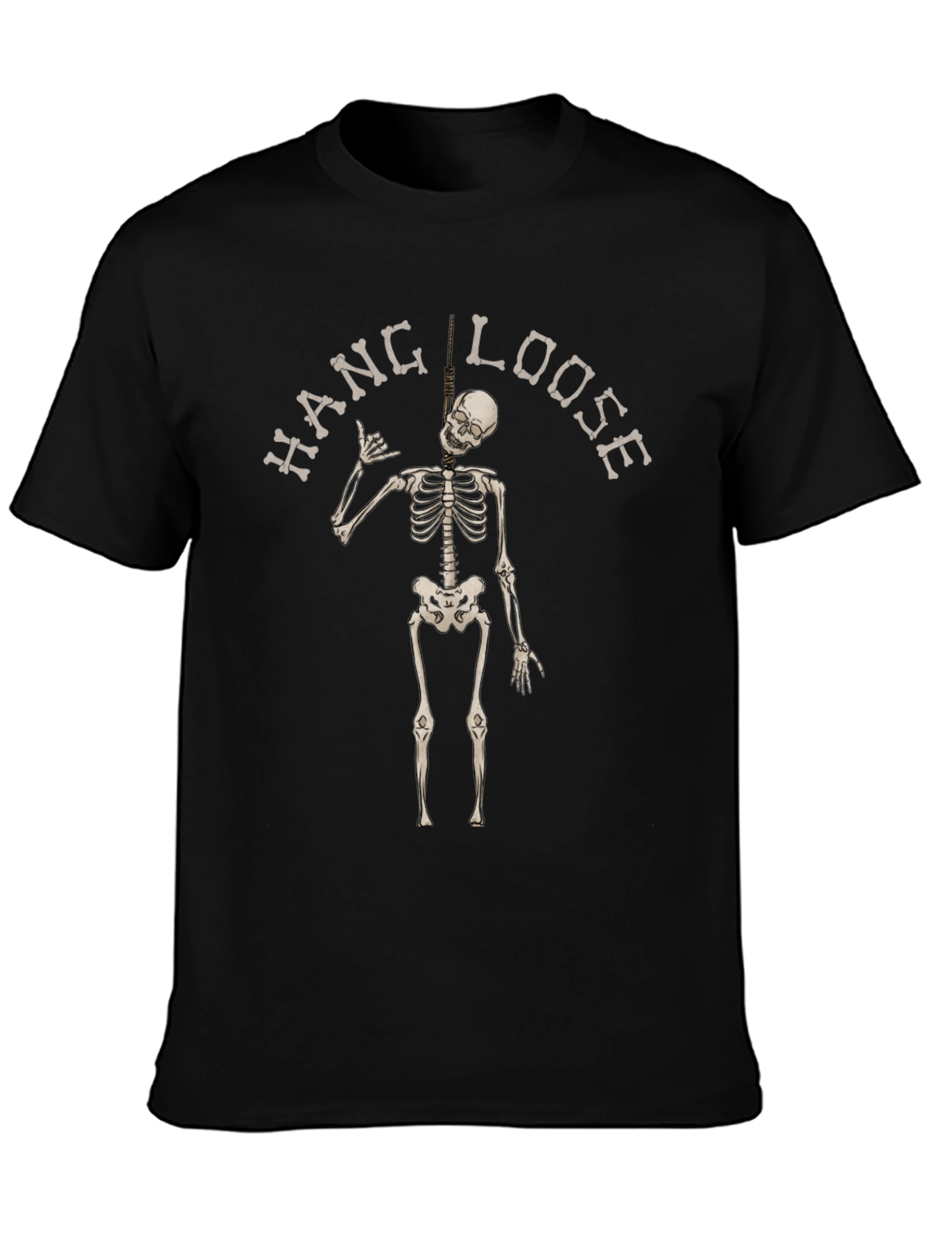 Hang Loose Skeleton Black T-Shirt