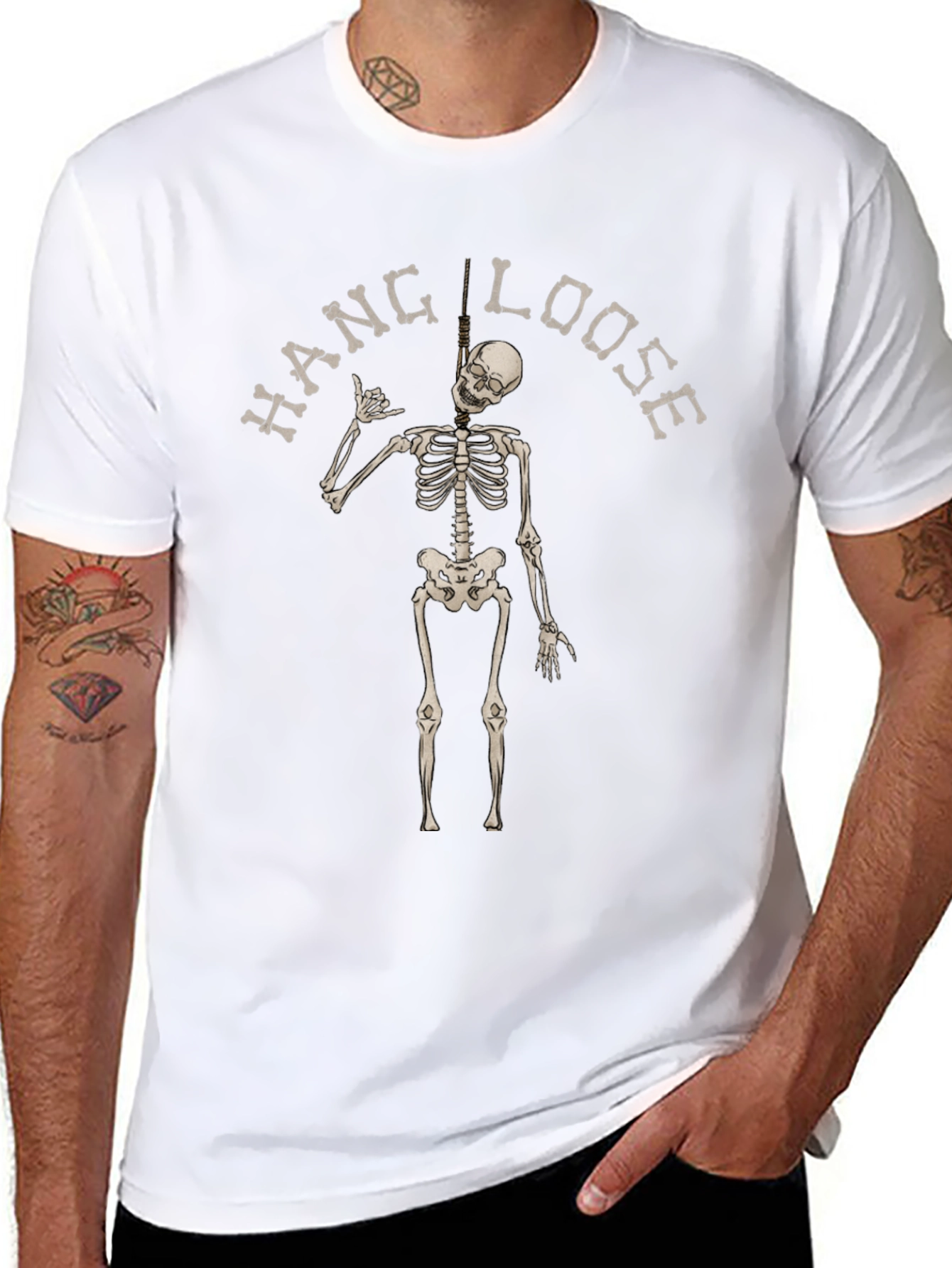 Hang Loose Skeleton Black T-Shirt
