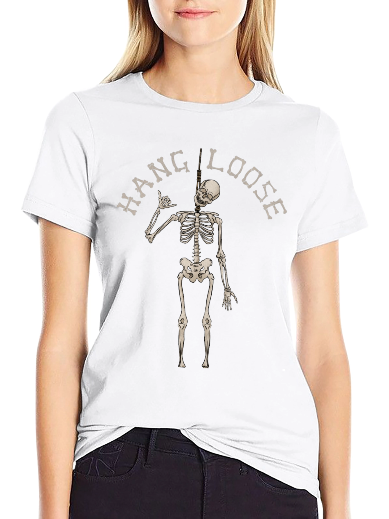 Hang Loose Skeleton Black T-Shirt
