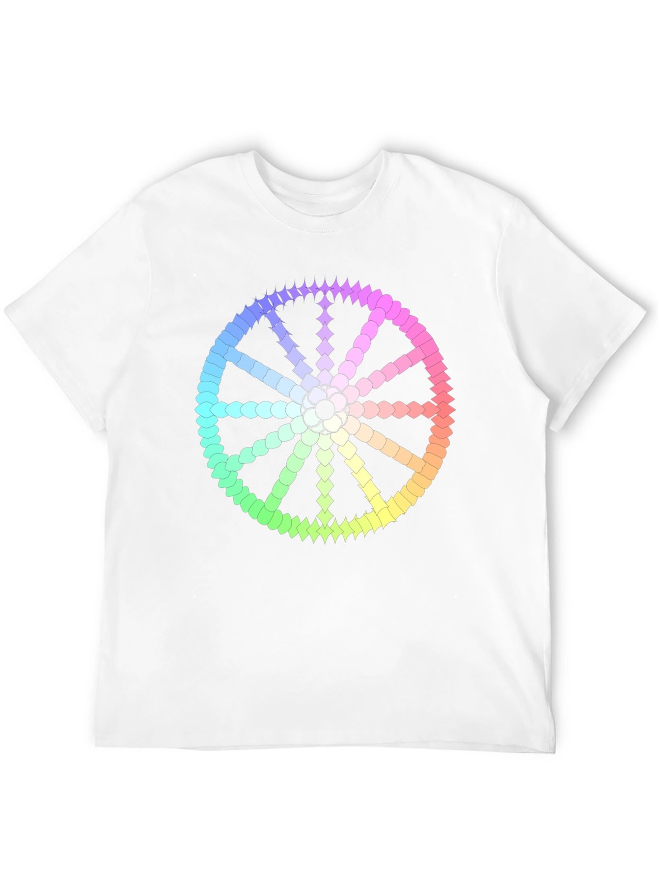 Rainbow Wheel Graphic Black Tee Shirt