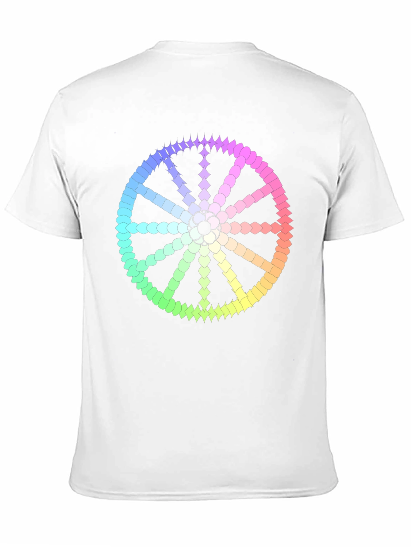 Rainbow Wheel Graphic Black Tee Shirt