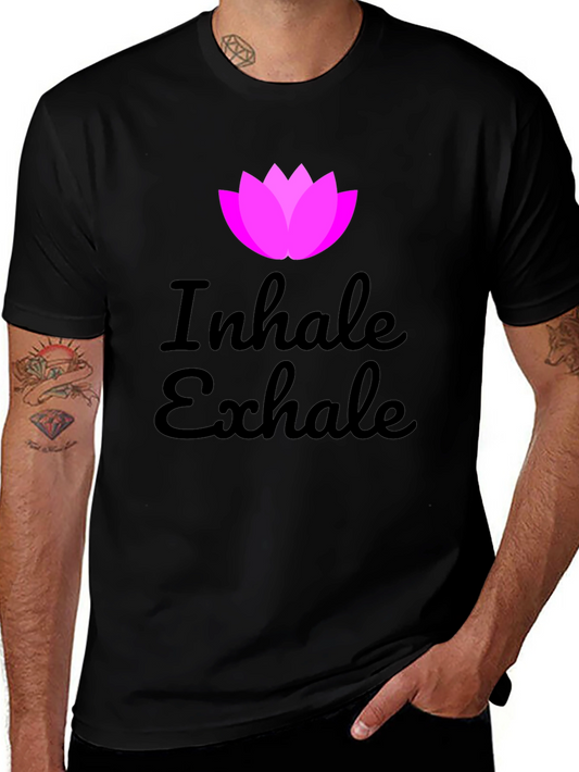 Inhale Exhale Lotus Graphic Black T-Shirt