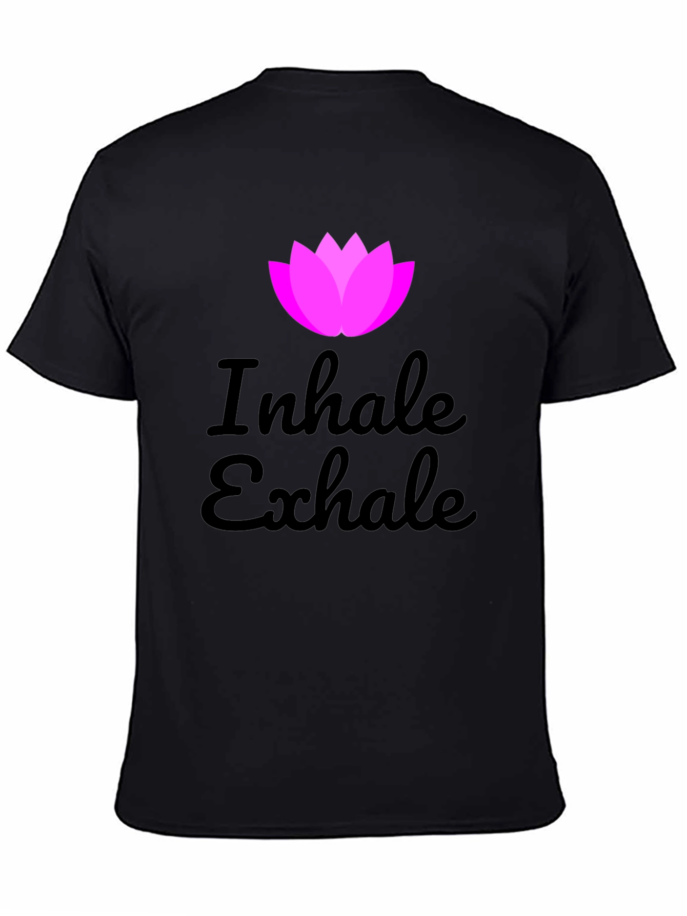 Inhale Exhale Lotus Graphic Black T-Shirt