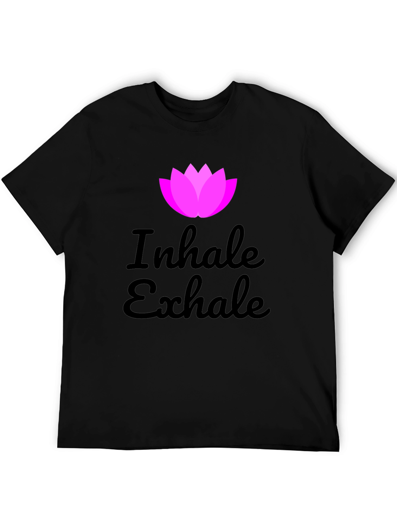 Inhale Exhale Lotus Graphic Black T-Shirt