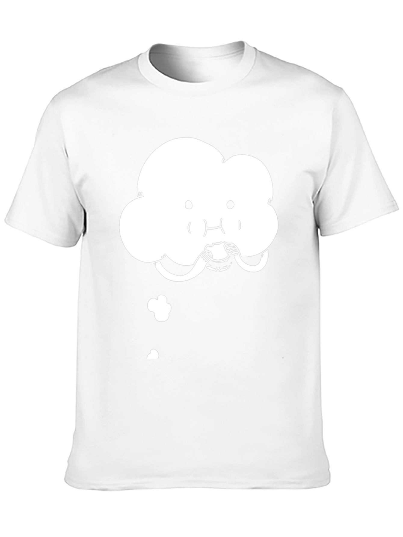 Cute Cloud Eating Burger Graphic Black T-Shirt