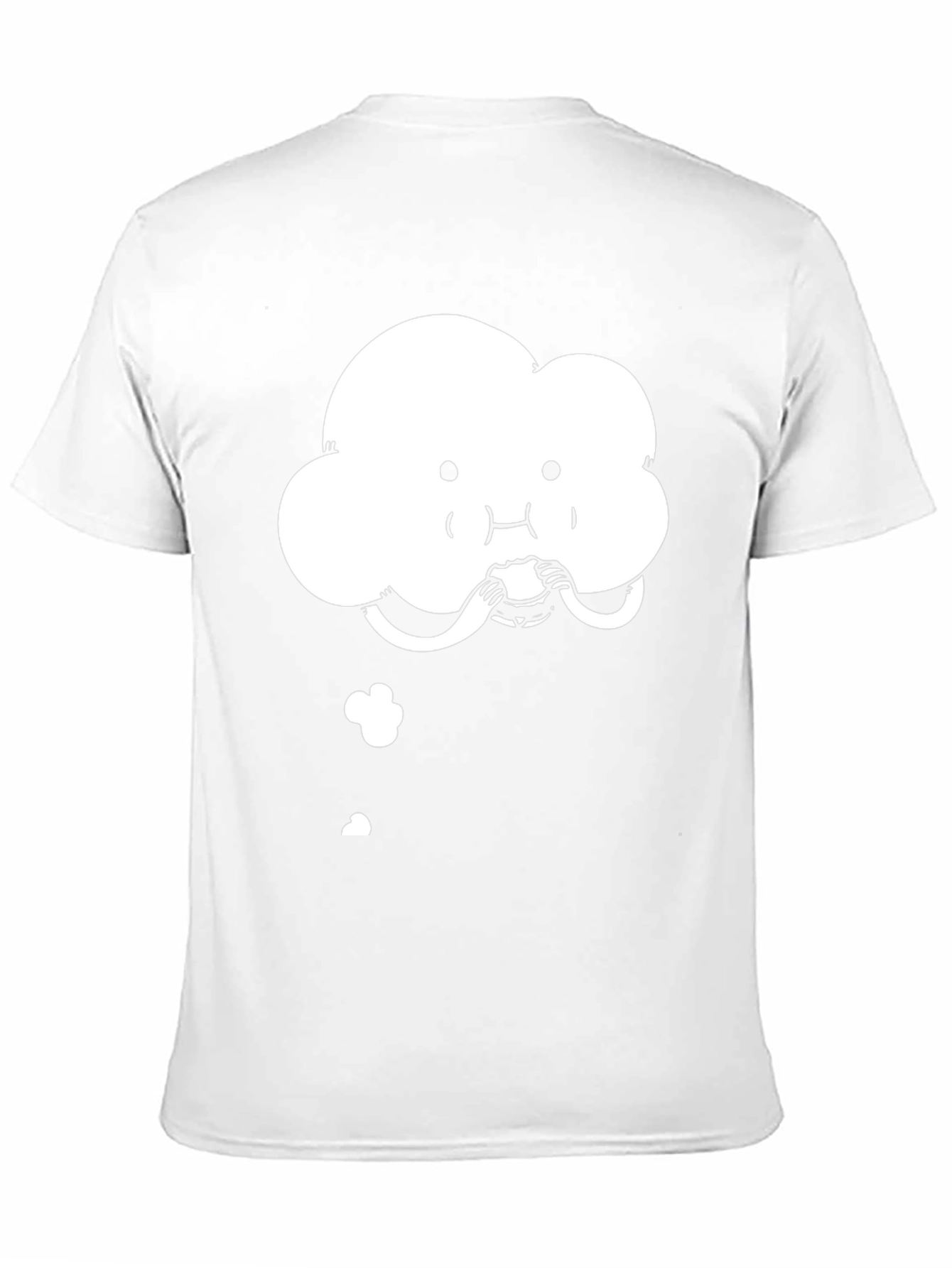 Cute Cloud Eating Burger Graphic Black T-Shirt