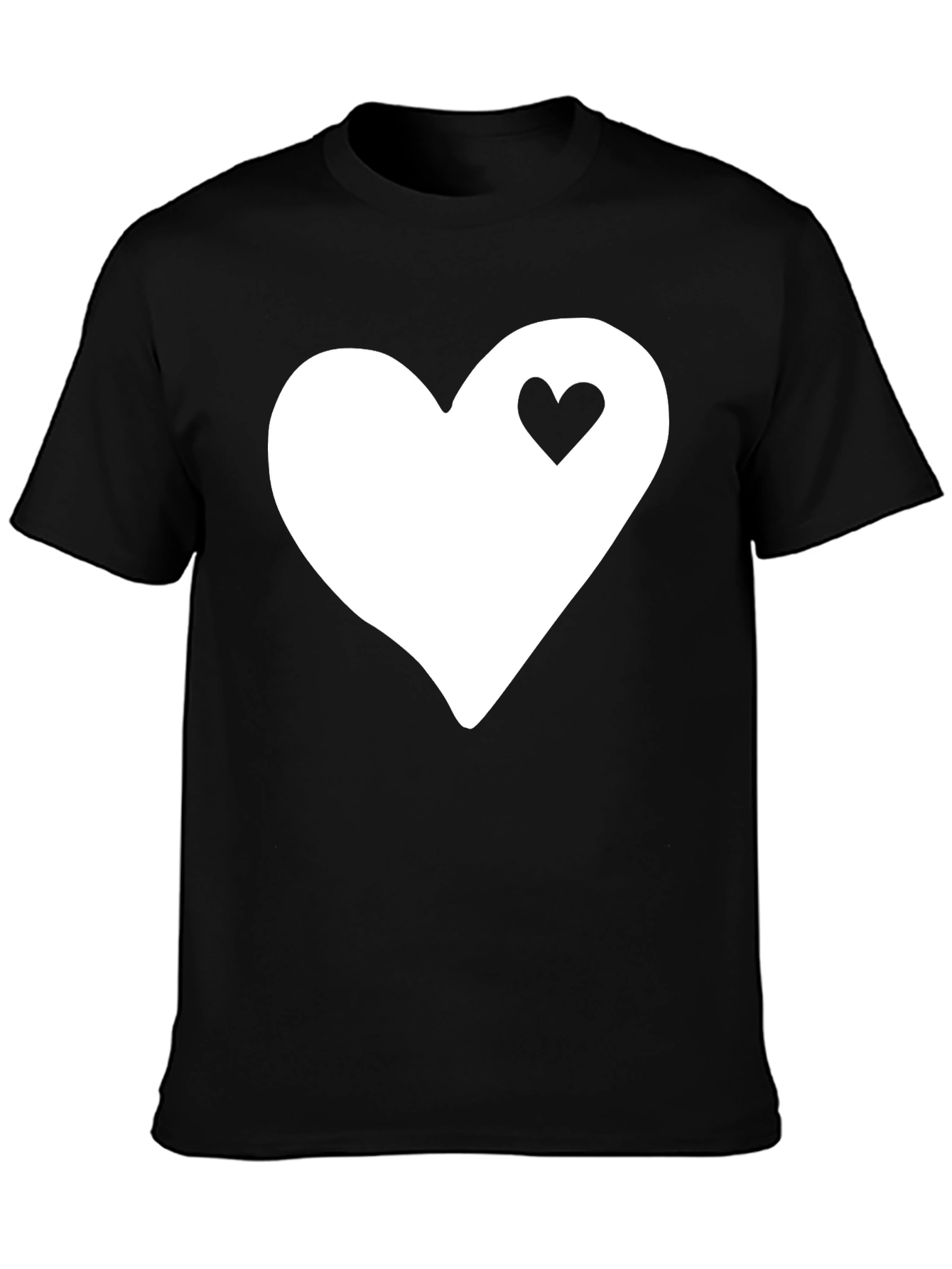 Heart Within Heart T-Shirt - Black