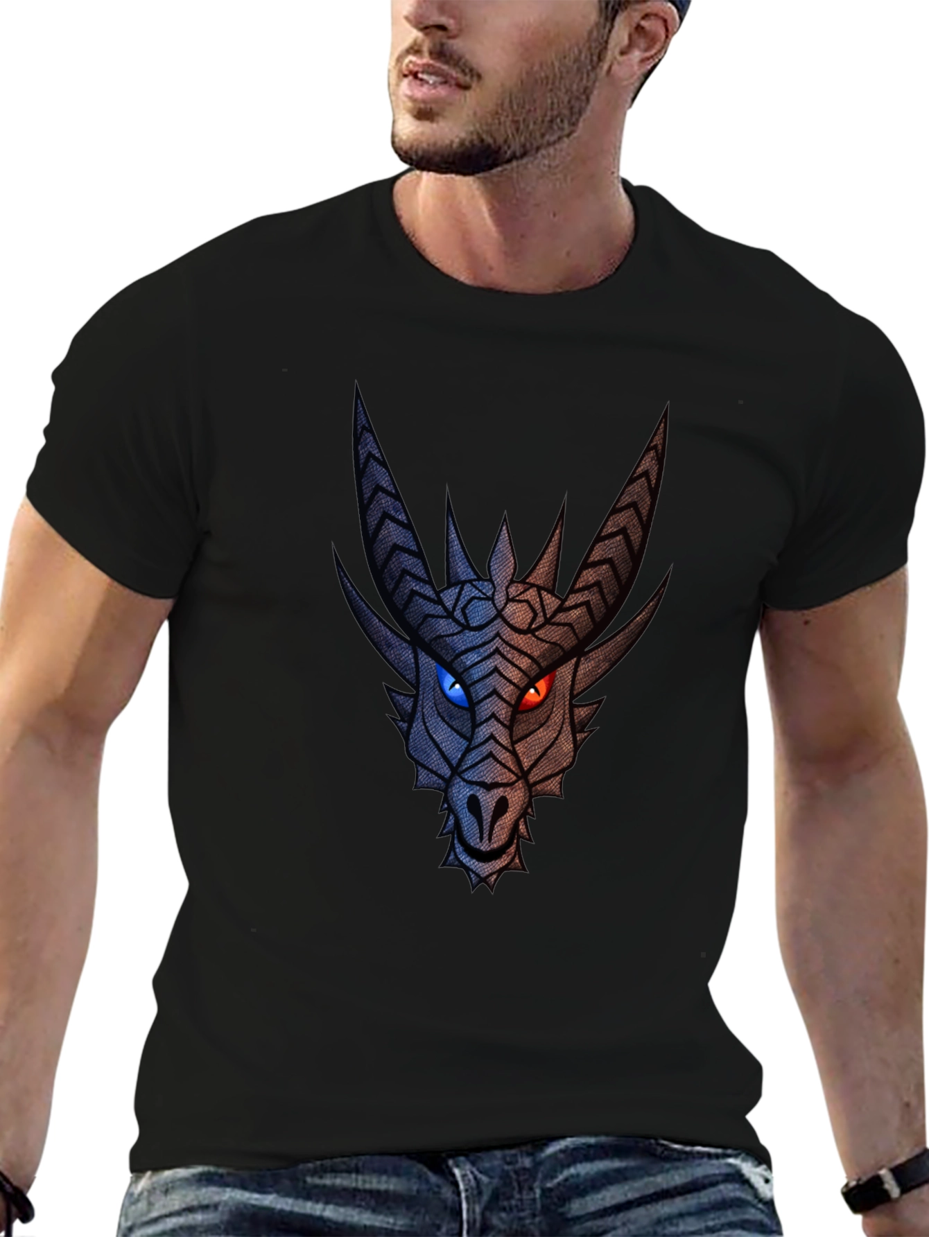 Dragon Graphic Tee - Two-Toned Fantasy Design