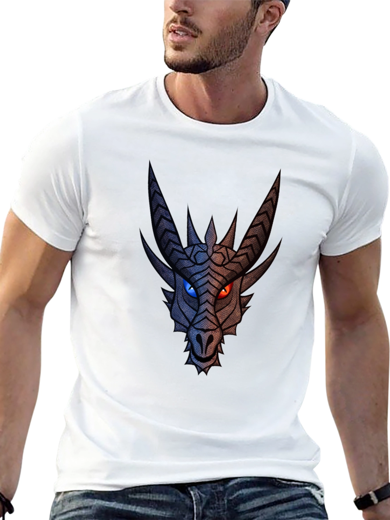 Dragon Graphic Tee - Two-Toned Fantasy Design