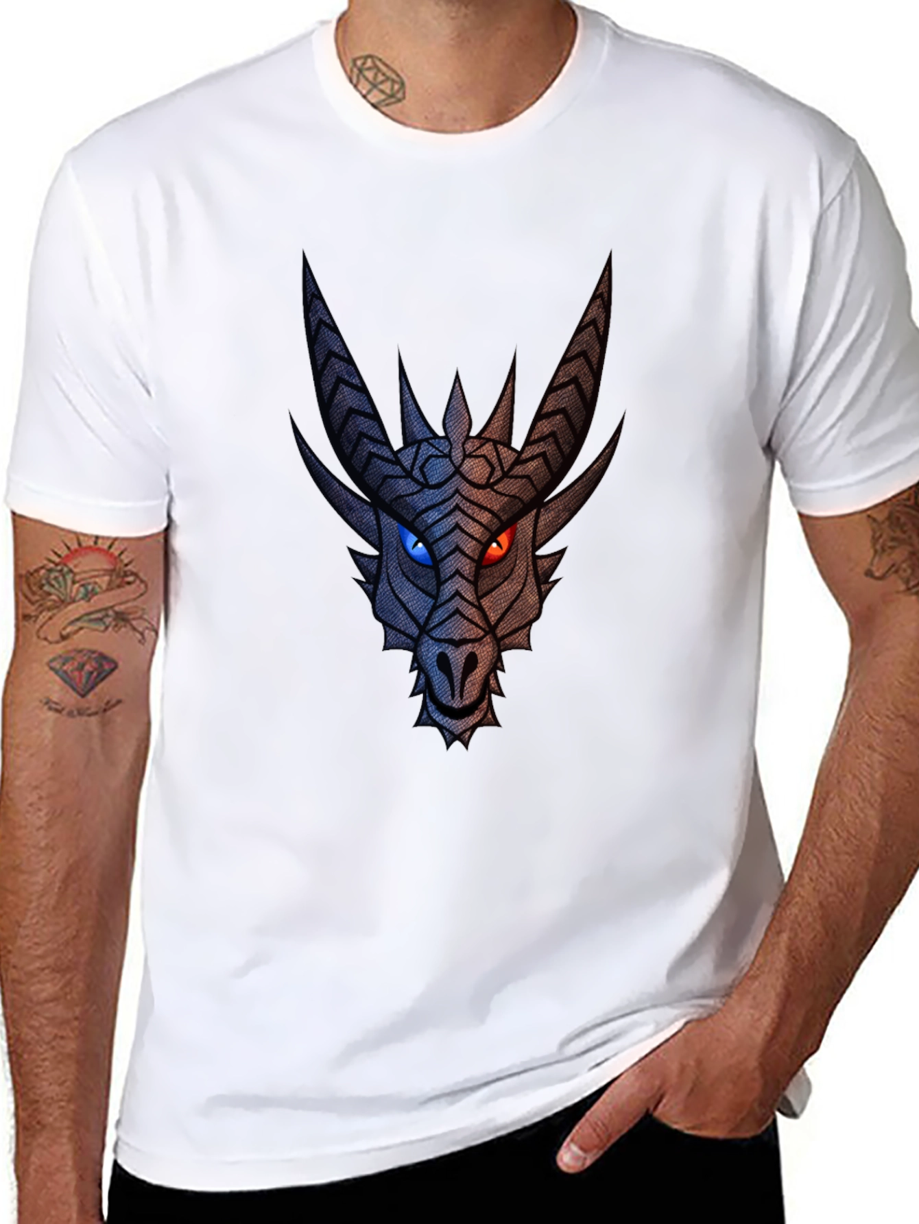 Dragon Graphic Tee - Two-Toned Fantasy Design