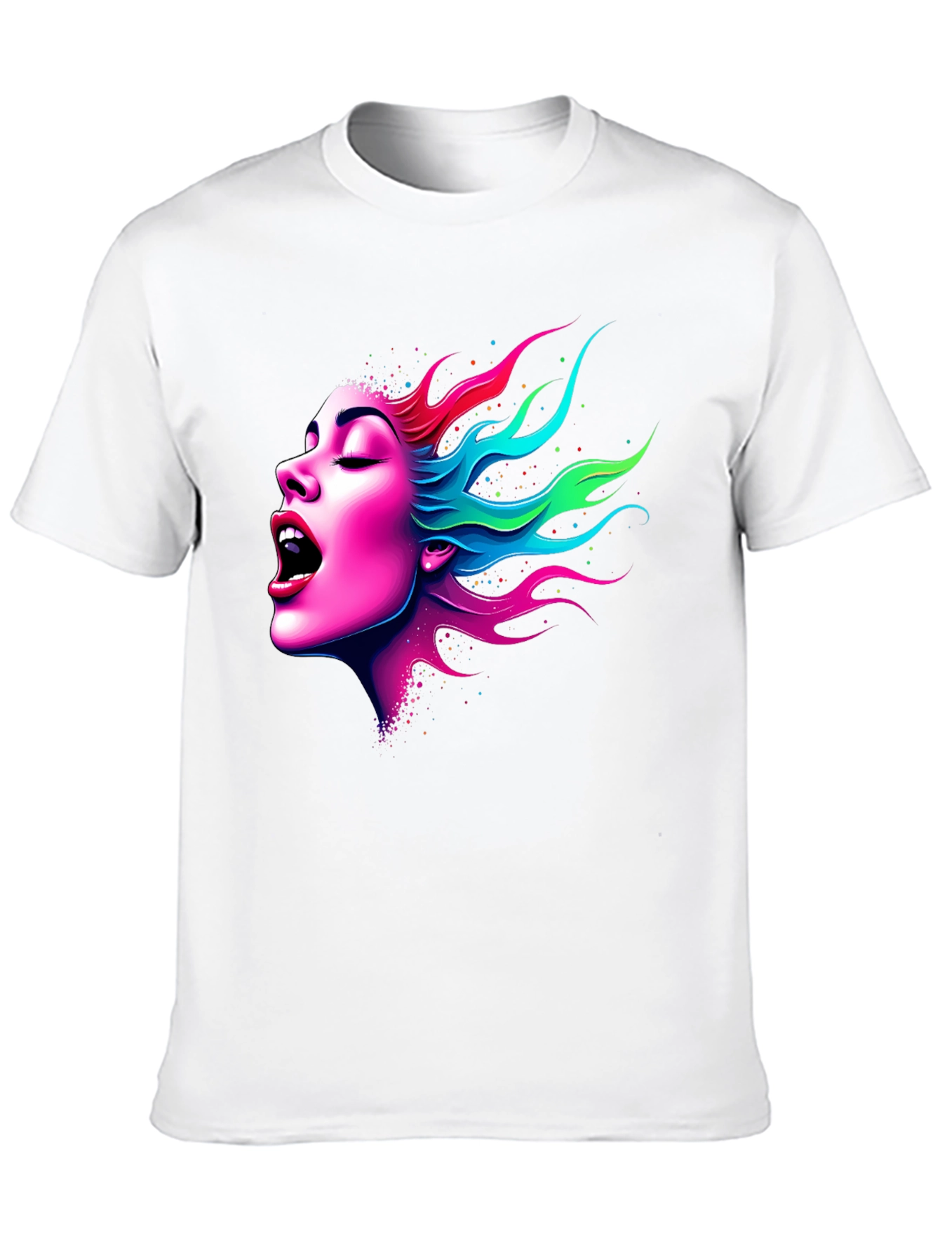 Vibrant Woman Graphic Tee - Soft Black Cotton