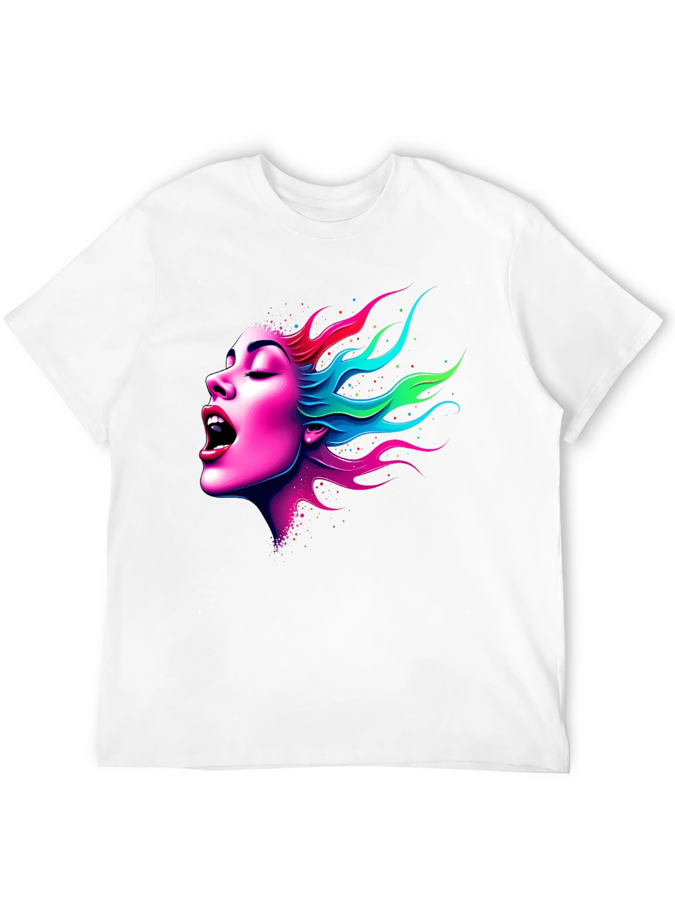 Vibrant Woman Graphic Tee - Soft Black Cotton