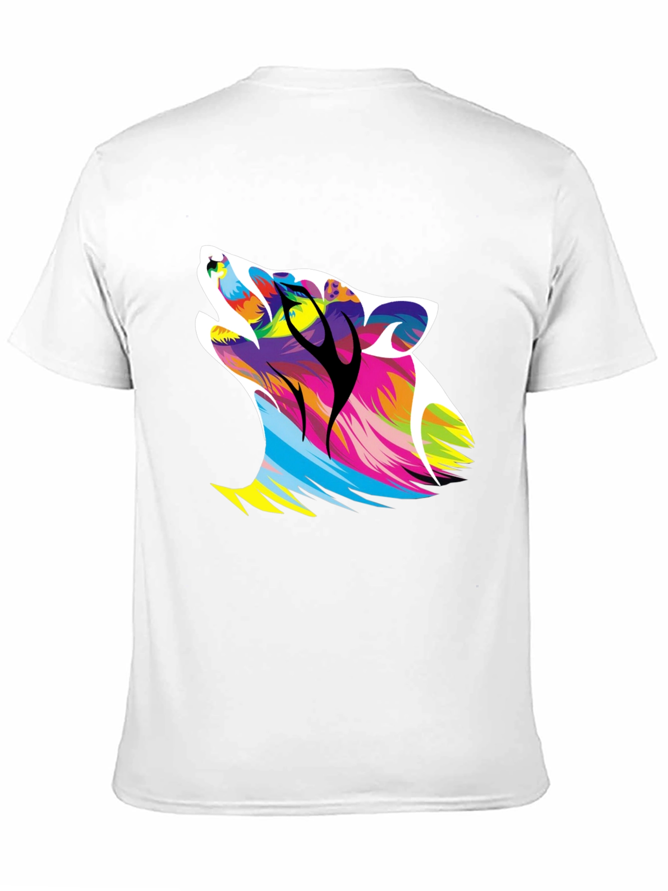 Bold Wolf Graphic Print Black T-Shirt