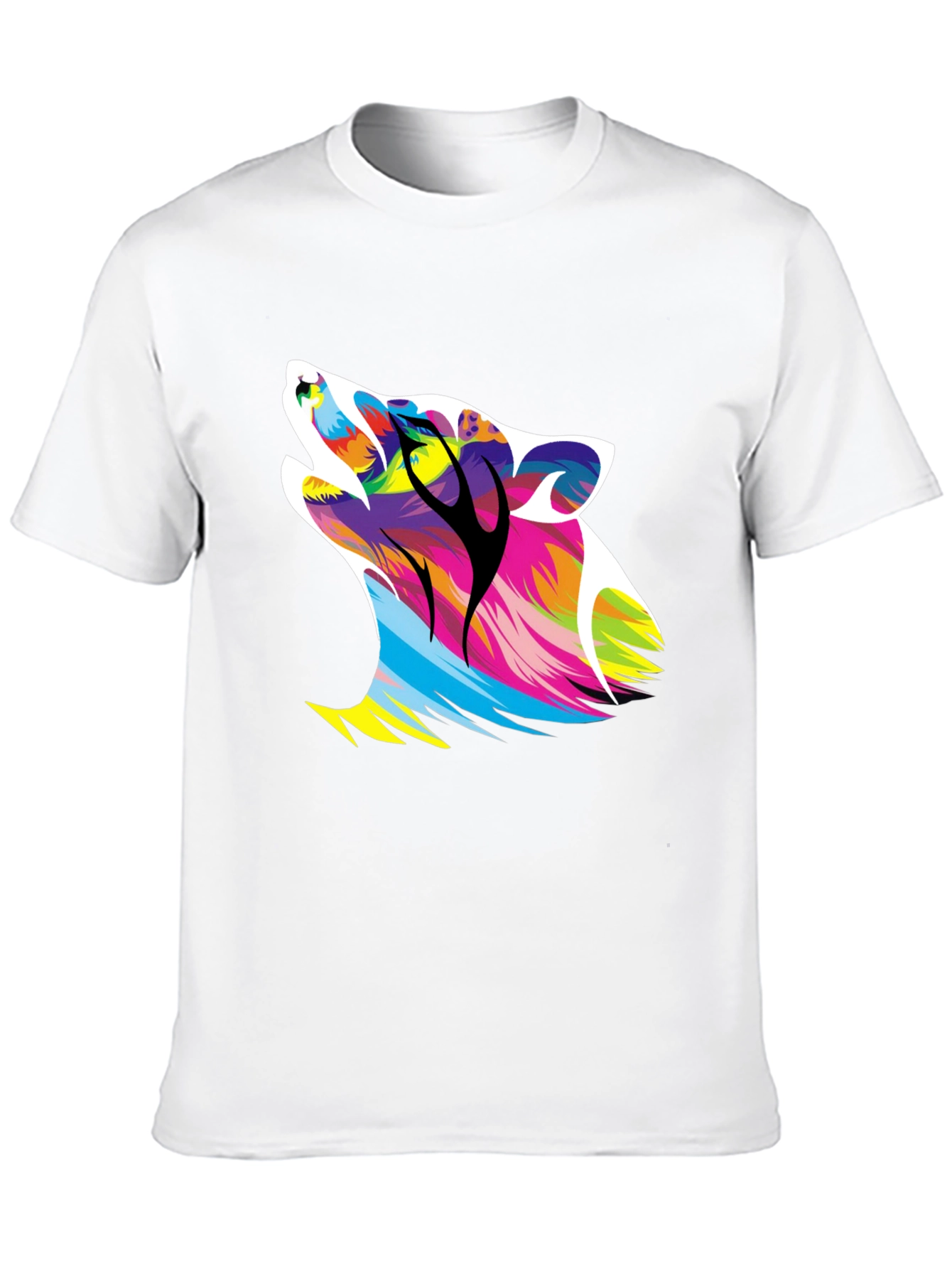 Bold Wolf Graphic Print Black T-Shirt