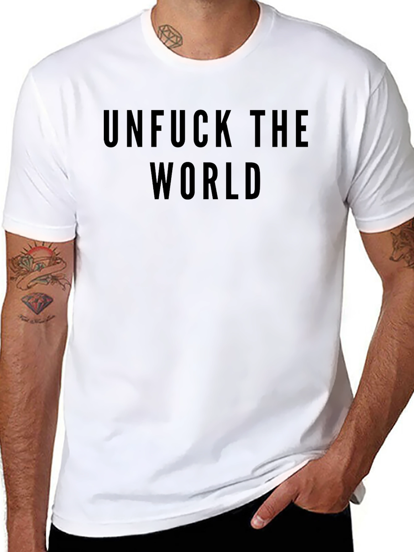 Unfuck The World Black Graphic T-Shirt