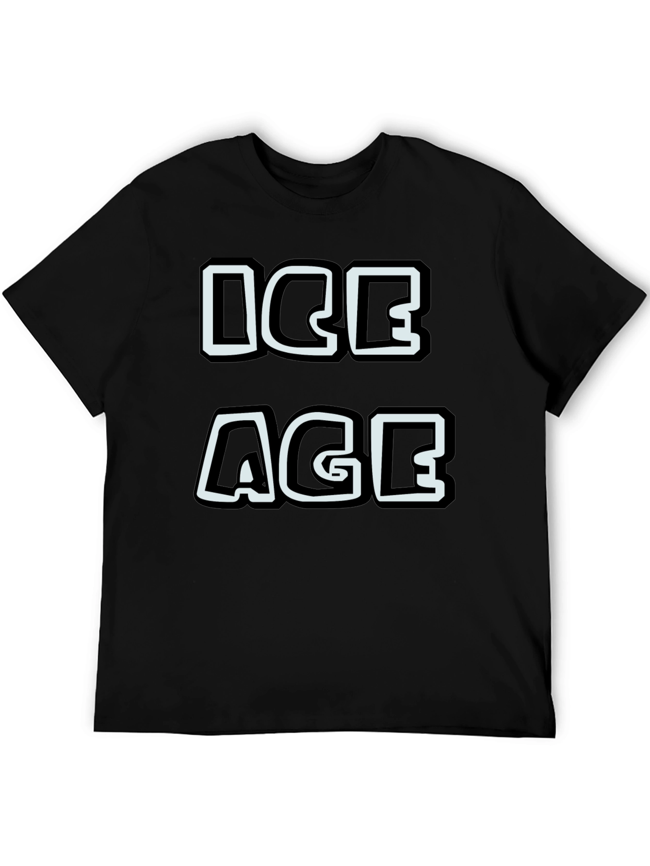 Ice Age Graphic Print Black T-Shirt