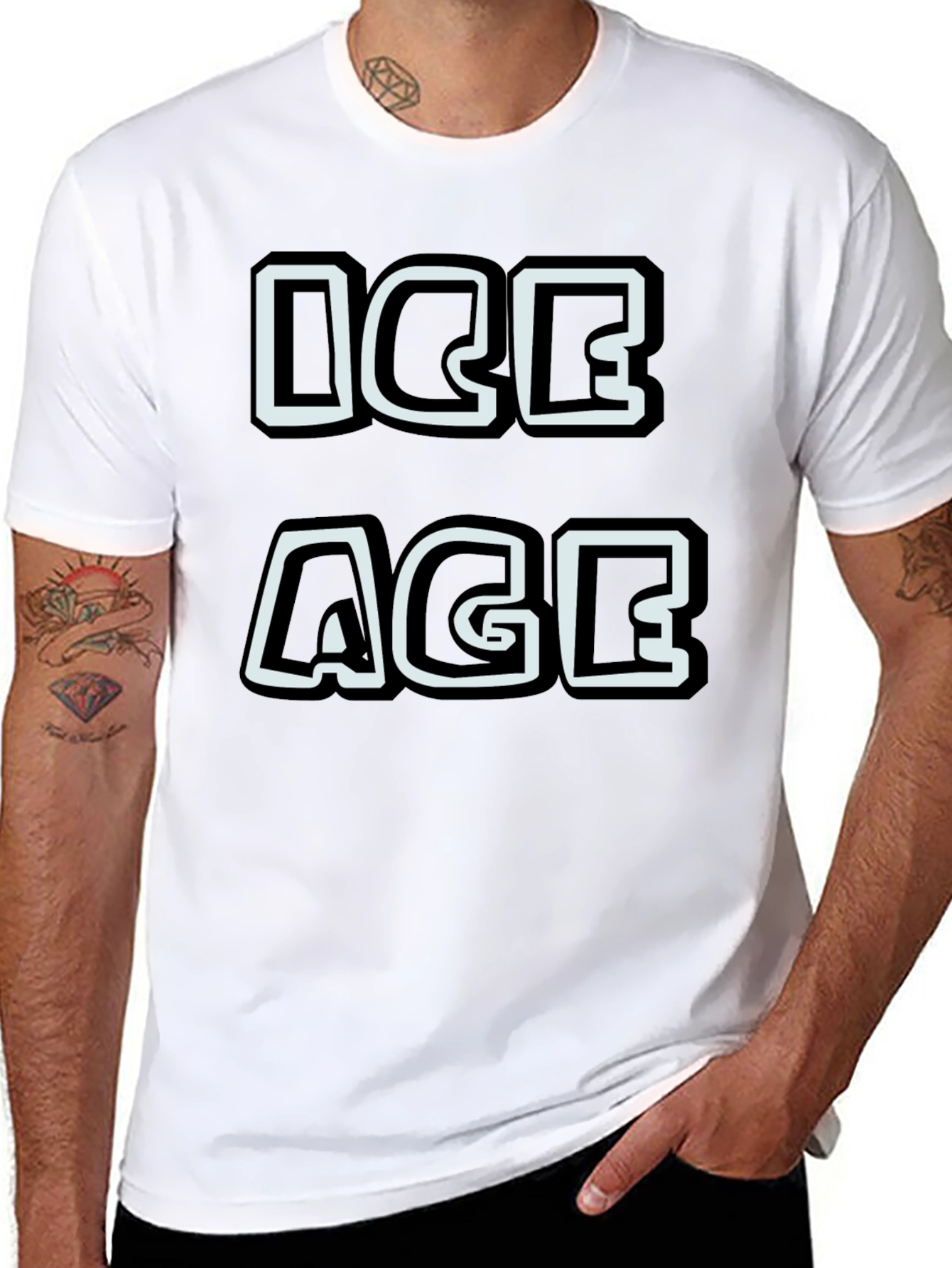 Ice Age Graphic Print Black T-Shirt